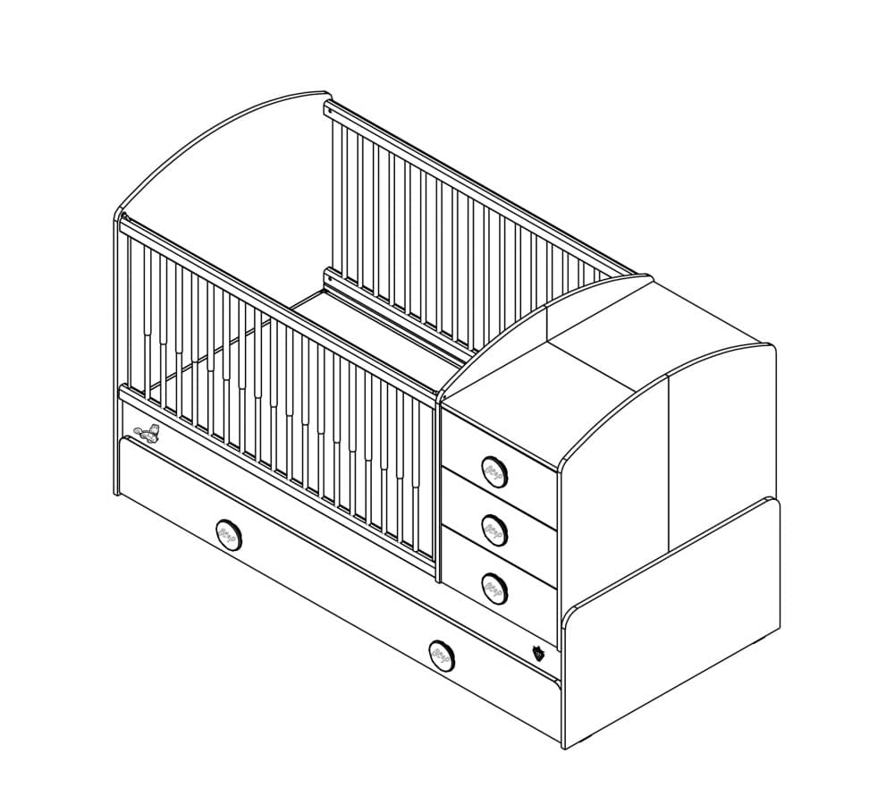 Детская кроватка CILEK Baby Boy St с кроватью для родителя