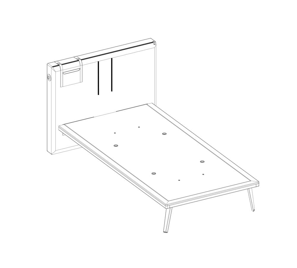 Кровать односпальная CILEK Dark Metal (L-100x200 Cm)