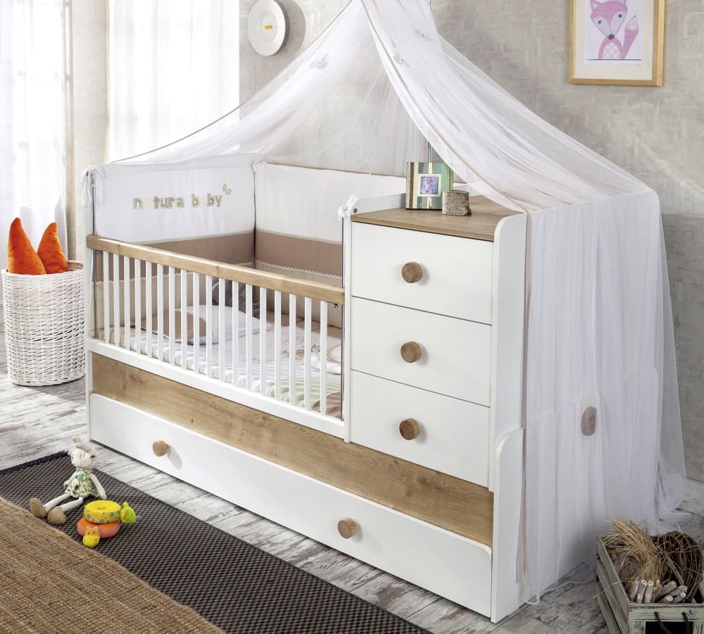 Детская кроватка CILEK Natura Baby Sl Раздвигающаяся детская кроватка (с кроватью для родителя)