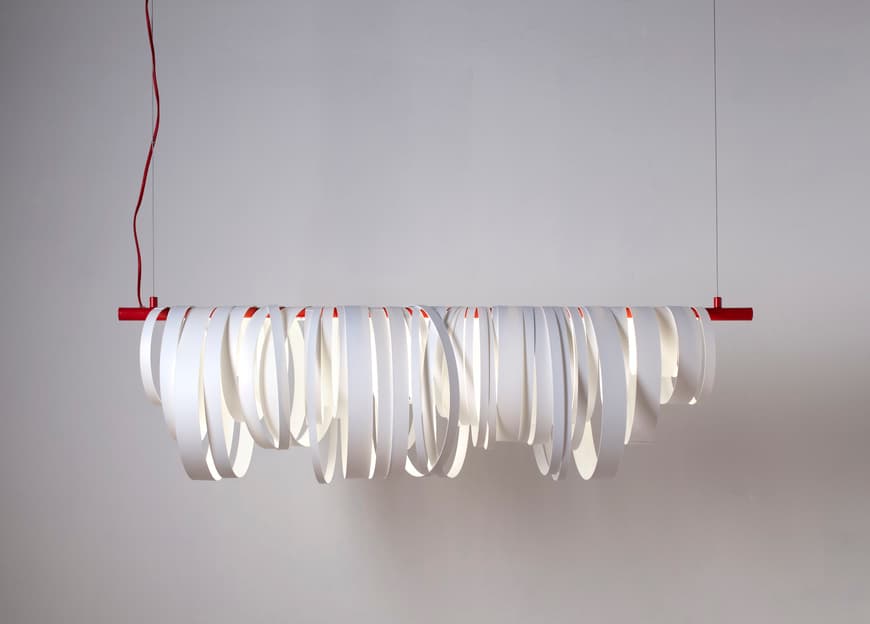 Подвесной светильник Forestier  Suspension Circus Bandes Priplak Blanc Blanc — фото 2