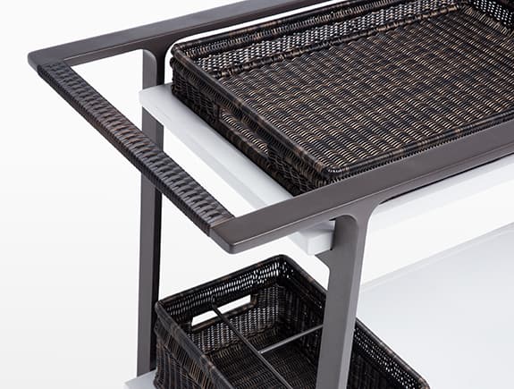 Уличный столик на колесиках Holly Hunt OMURA BAR CART