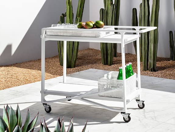 Уличный столик на колесиках Holly Hunt OMURA BAR CART
