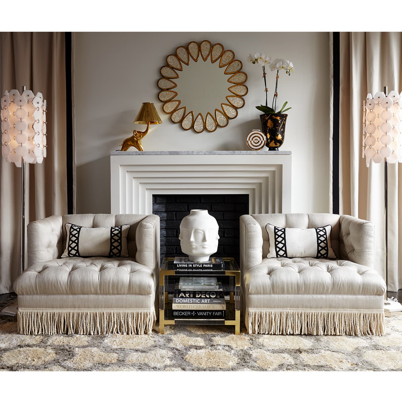 Кресло Jonathan Adler Baxter Chair with Bullion Fringe