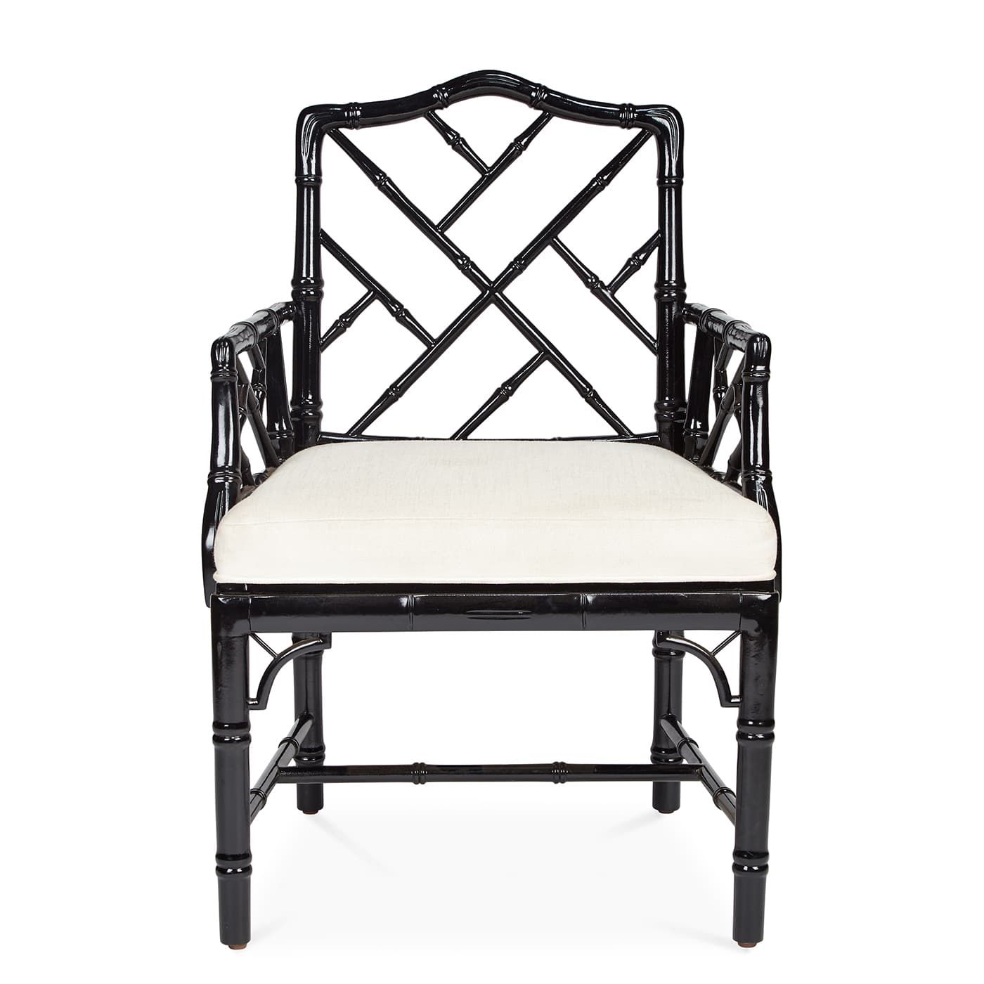Стул с подлокотниками Jonathan Adler Black Chippendale Arm Chair
