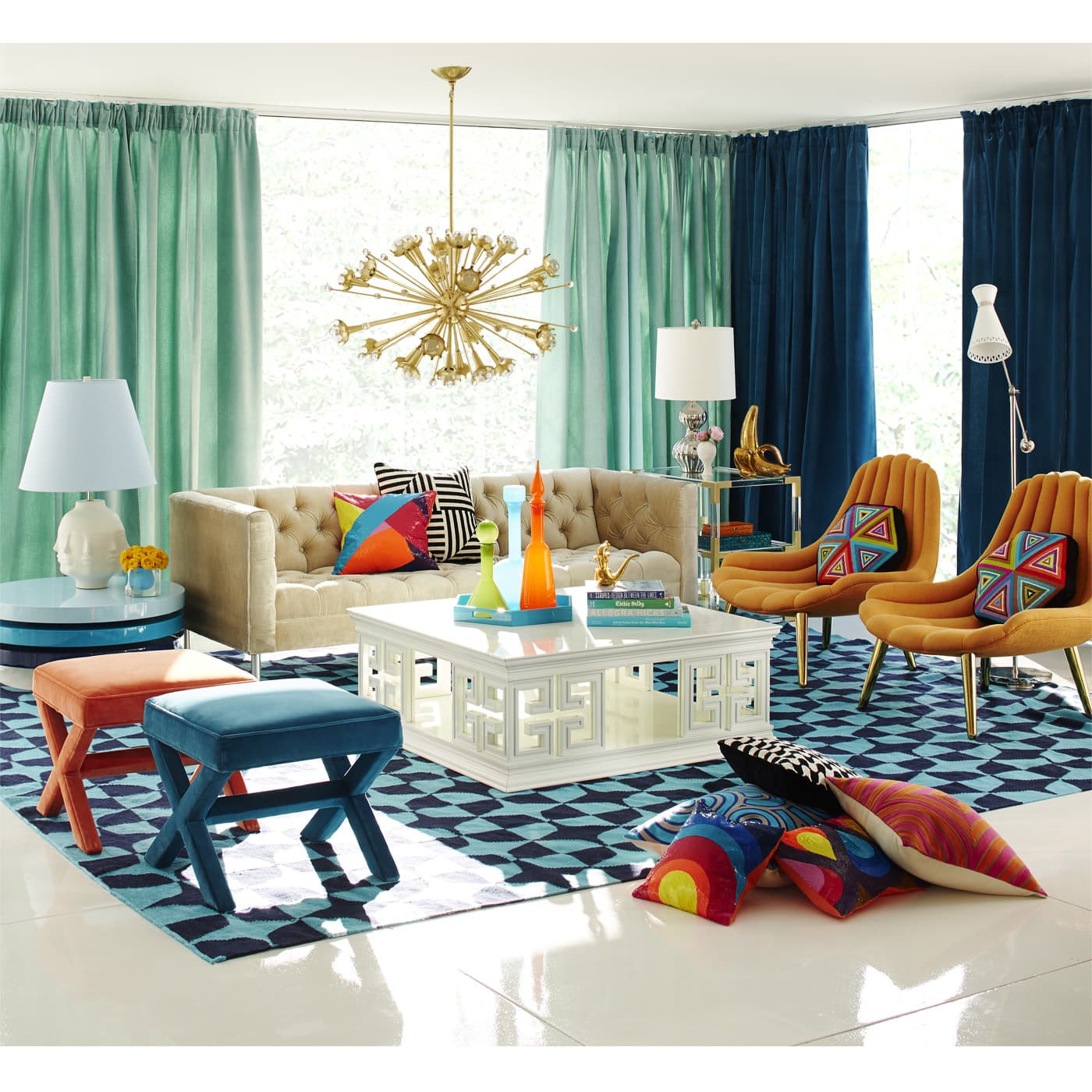 Пуф Jonathan Adler X-Bench