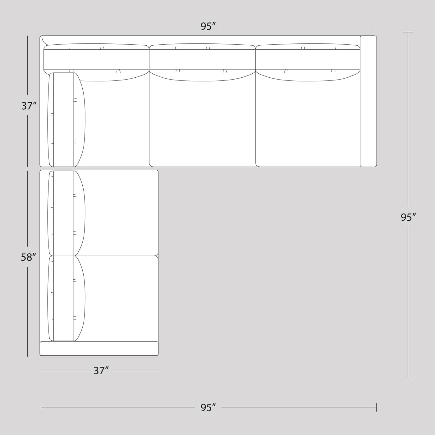 Диван модульный Jonathan Adler Topanga Sectional Right Arm Facing