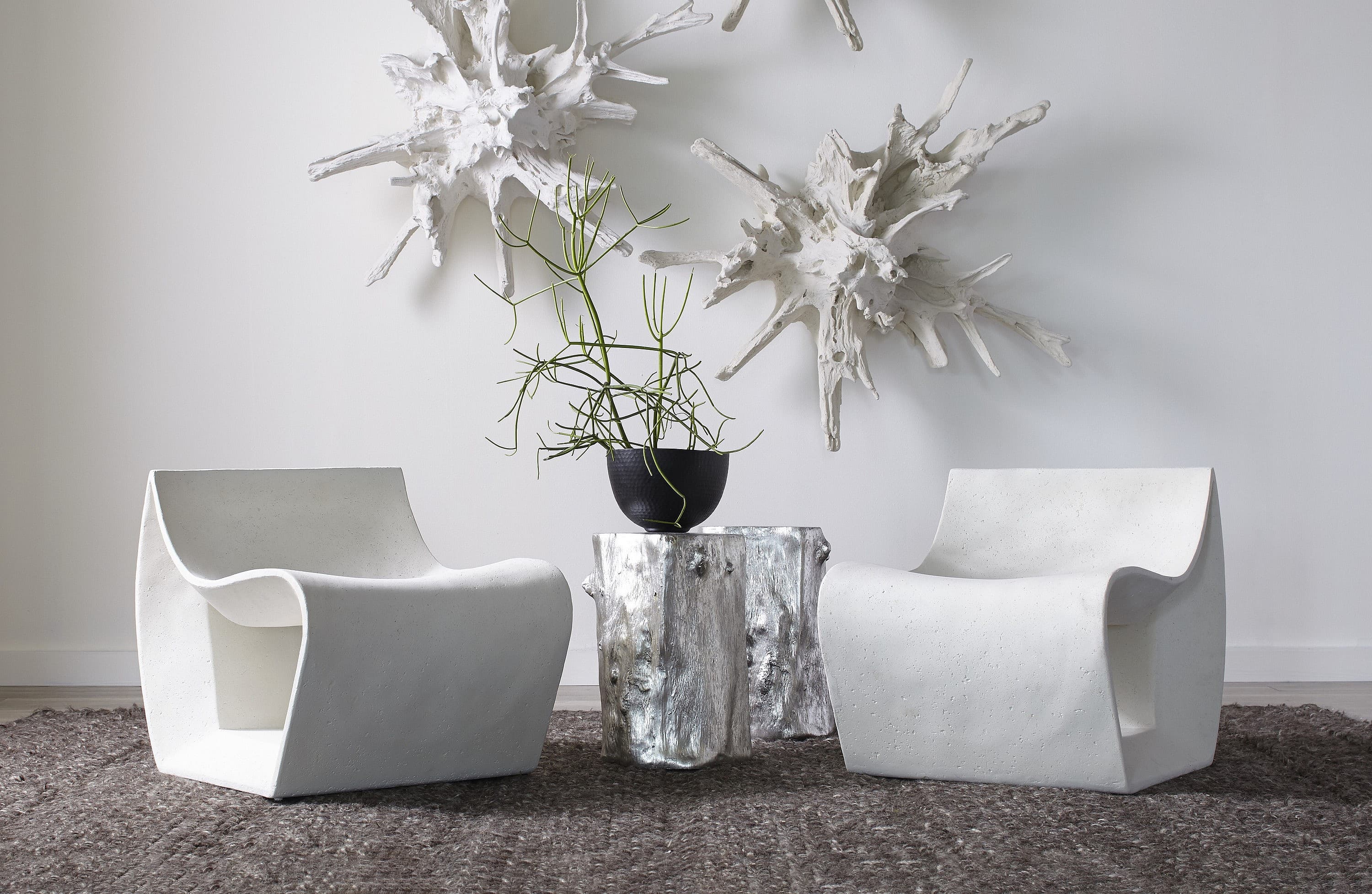 Кресло Phillips Collection Cast Smooth Chair, White Stone