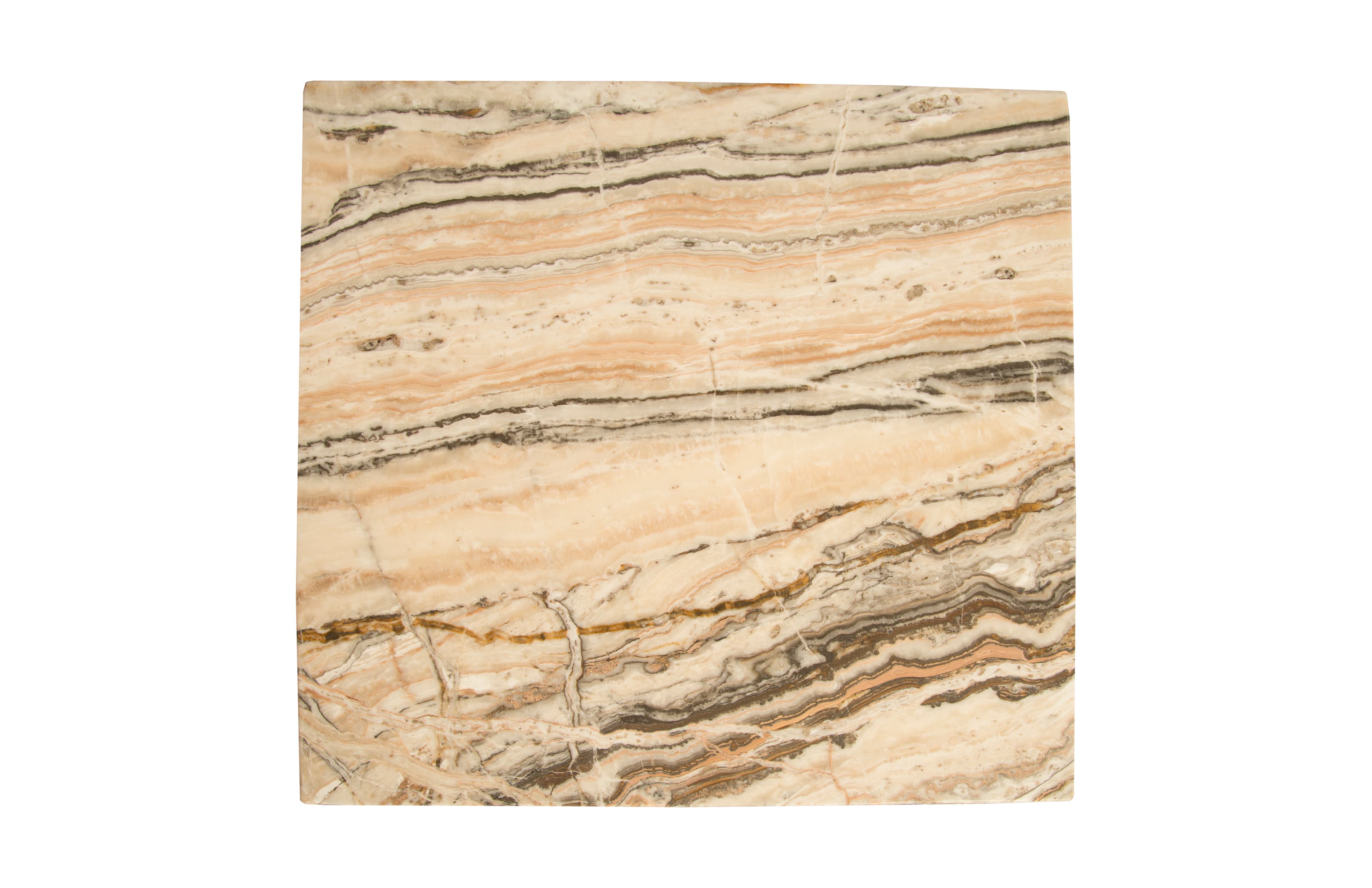 Приставной столик Phillips Collection Onyx Side Table, Stainless Steel Base