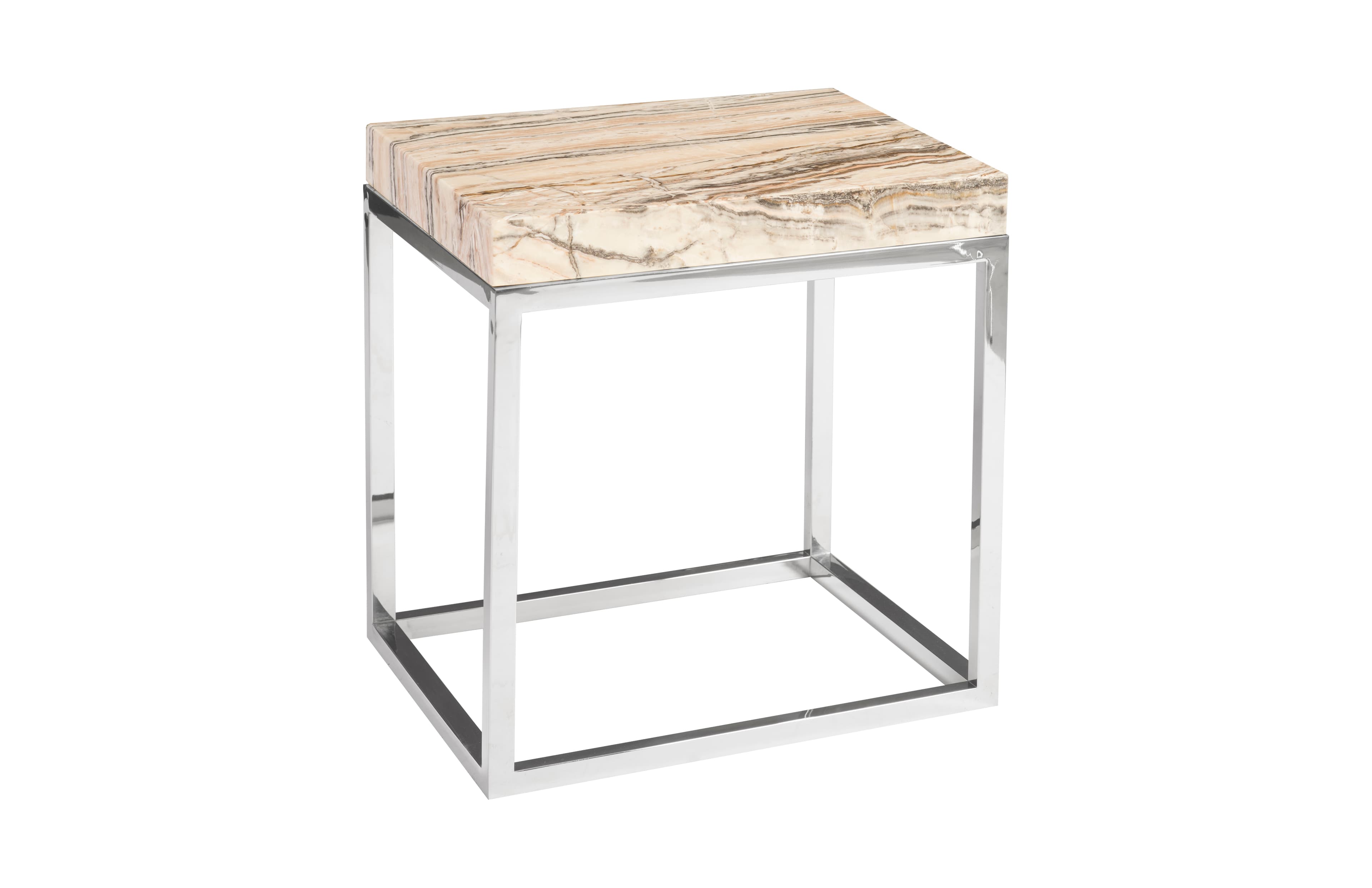 Приставной столик Phillips Collection Onyx Side Table, Stainless Steel Base