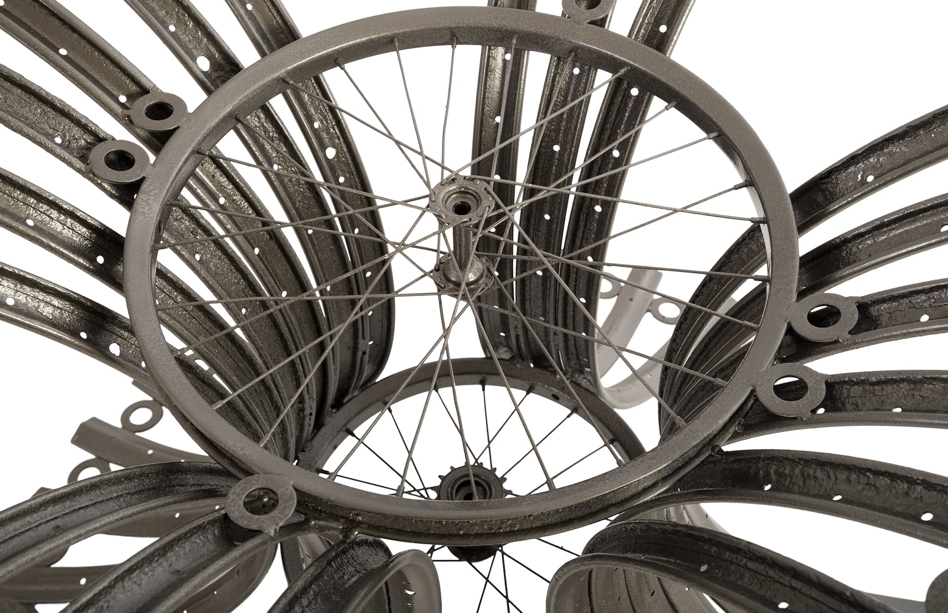 Обеденный стол Phillips Collection Bicycle Rim Dining Table Base, Grey, with Glass