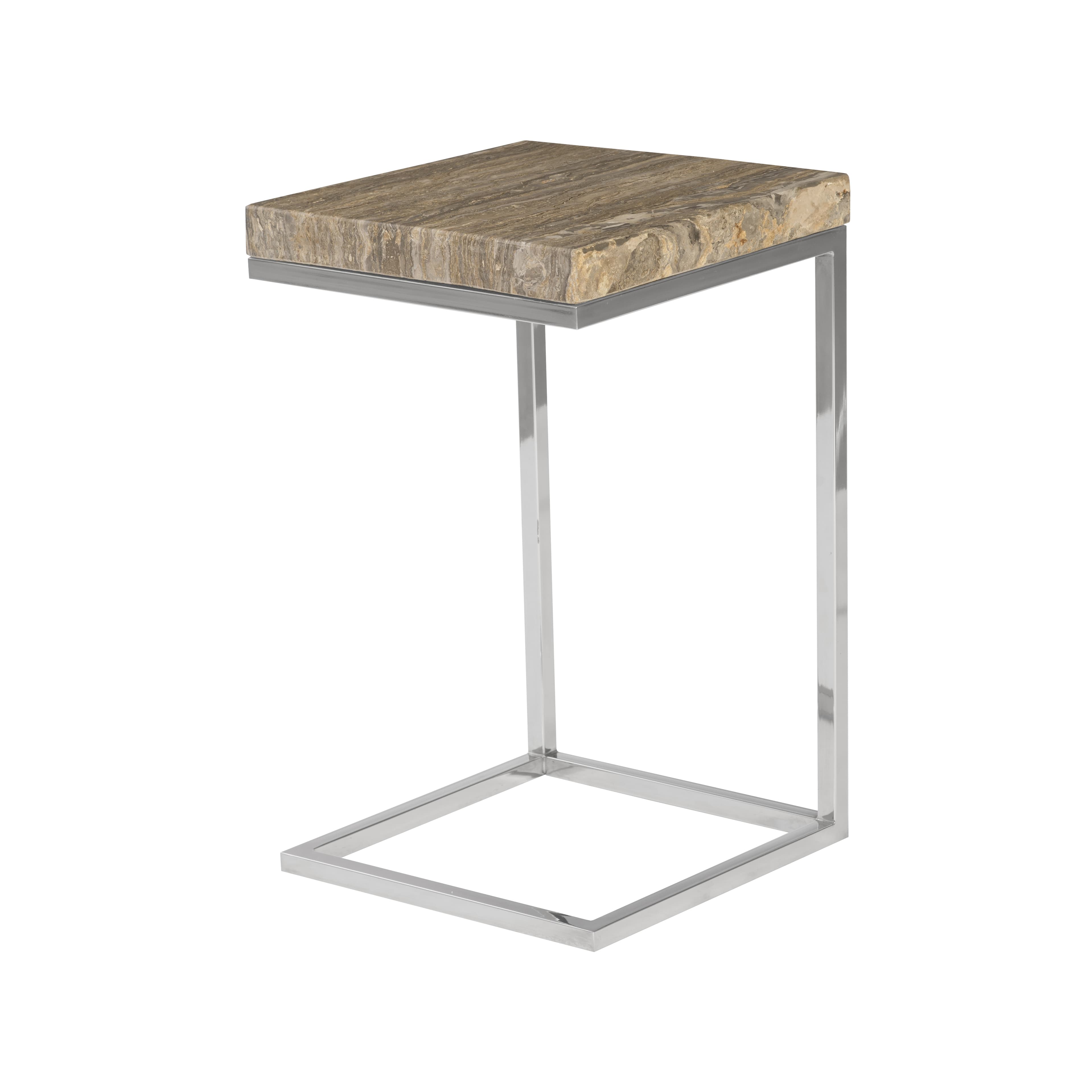 Приставной столик Phillips Collection Onyx Side Table, Stainless Steel Base, SM