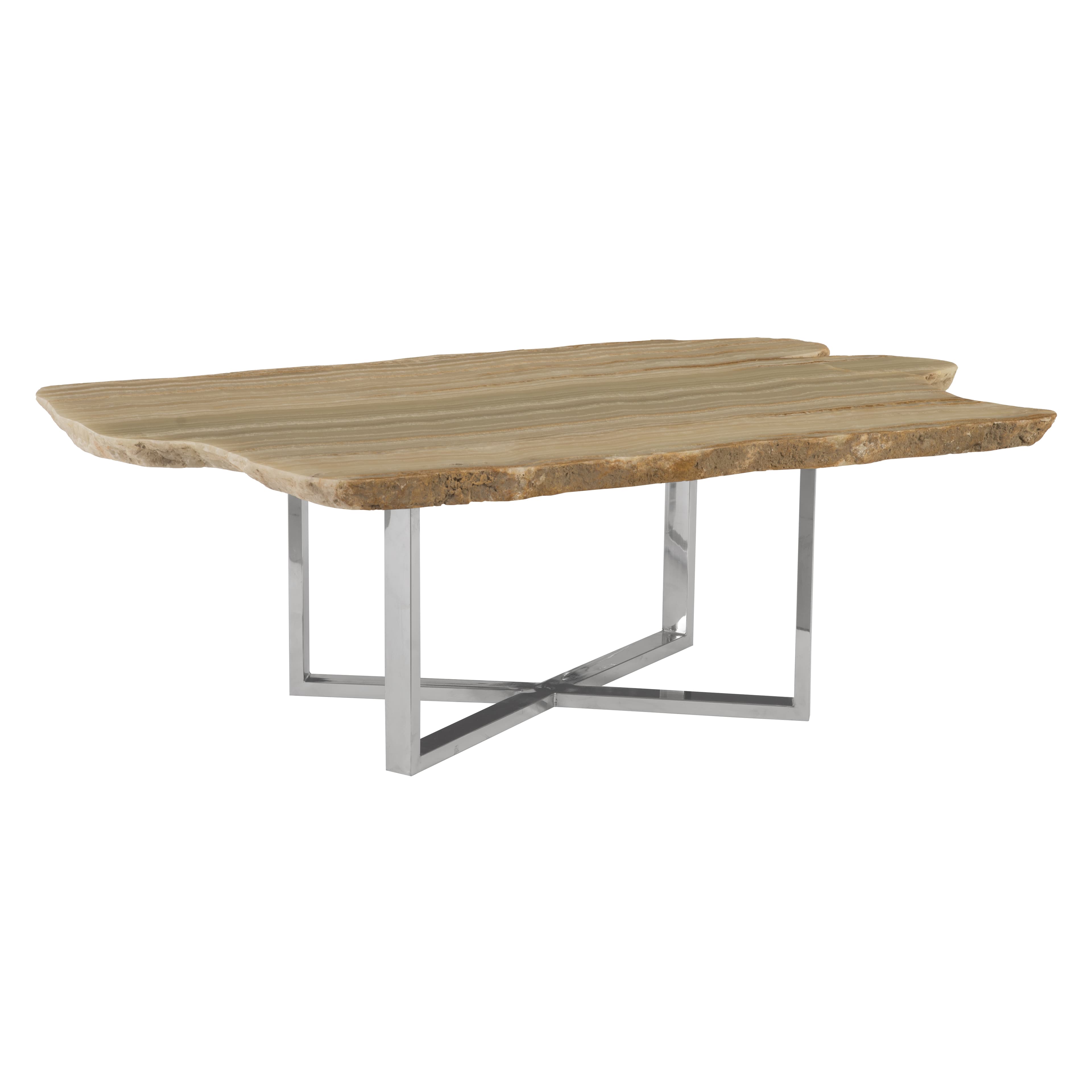 Кофейный столик Phillips Collection Onyx Coffee Table, Stainless Steel Base, rectangular