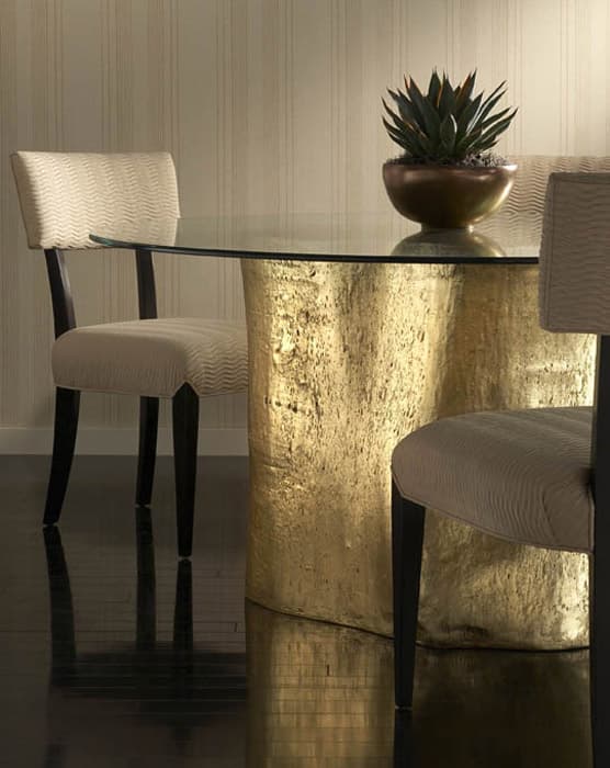 Обеденный стол Phillips Collection Log Dining Table, 60" Glass Top