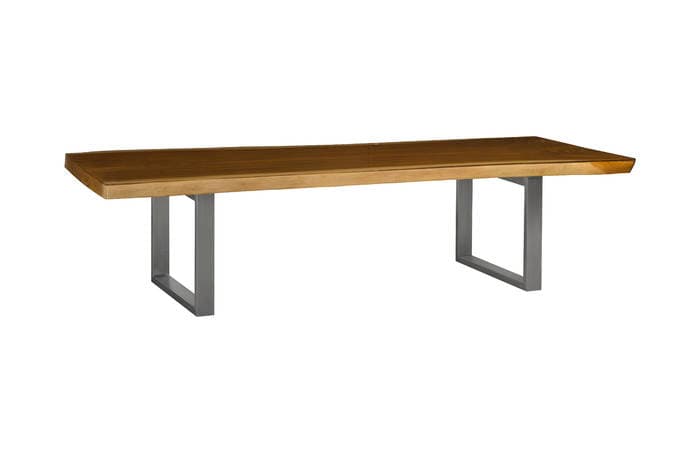 Обеденный стол Phillips Collection Captured Edge Dining Table, Grey Stone w/ Stainless Steel Legs