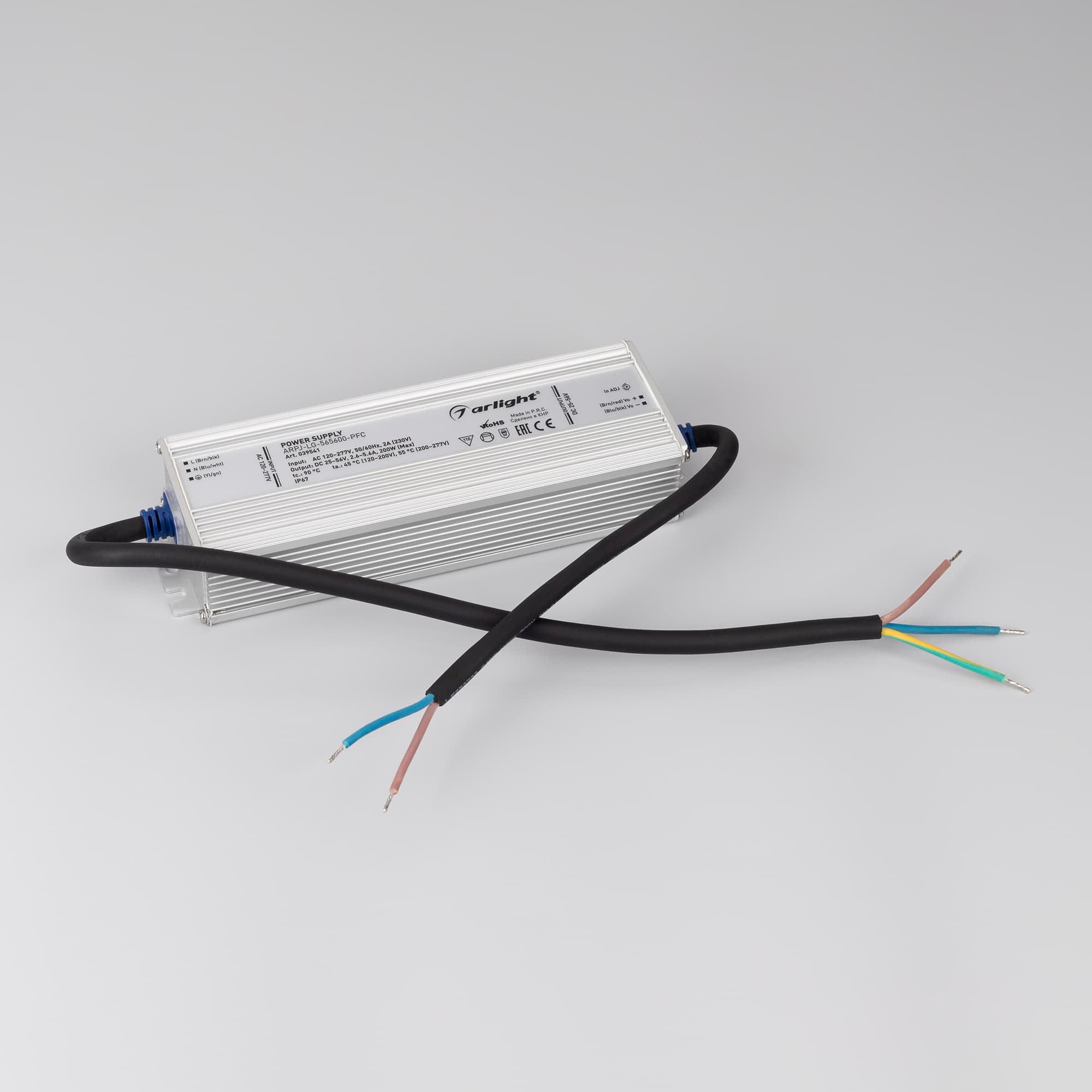 Блок питания ARPJ-LG-565600-PFC (200W, 25-56V, 2.6-5.6A) (Arlight, IP67 Металл, 5 лет) 039541 — фото 2