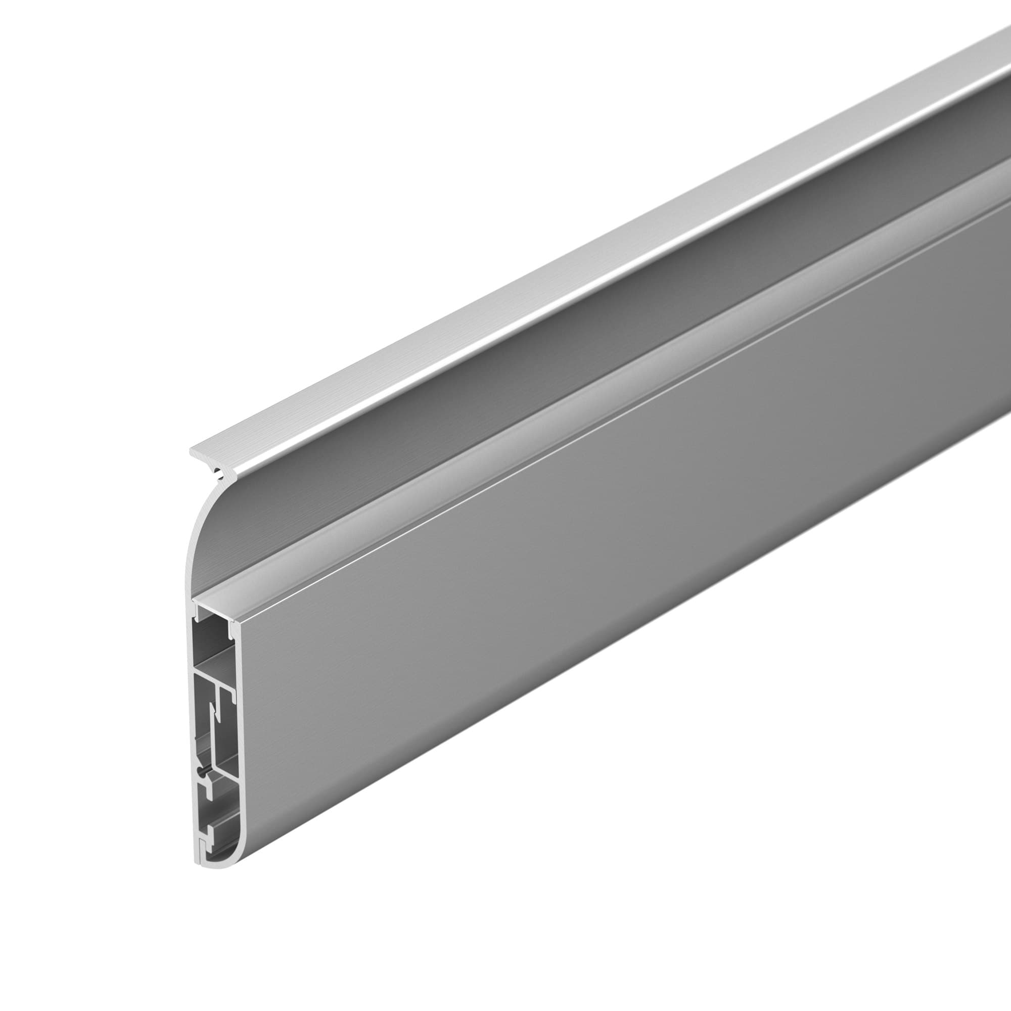 Профиль с экраном ARH-PLINTUS-INT-2500 ANOD+OPAL (Arlight, Алюминий) 030932 — фото 1