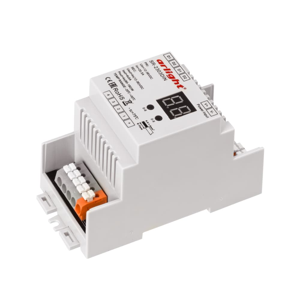Диммер DALI SR-2303DIN-PD (12-36V, 240-720W, 4 адреса) (Arlight, DIN-рейка) 022539