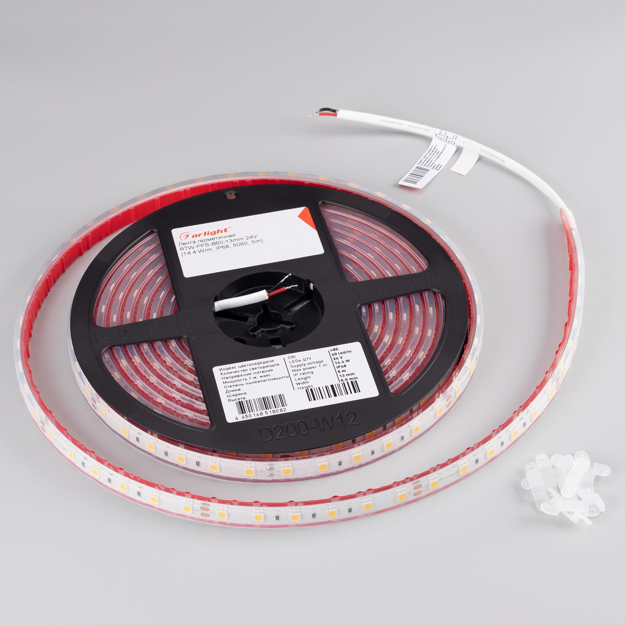Светодиодная лента герметичная RTW-PFS-B60-13mm 24V Day5000 (14.4 W/m, IP68, 5060, 5m) (Arlight, 14.4 Вт/м, IP68) 036462 — фото 3