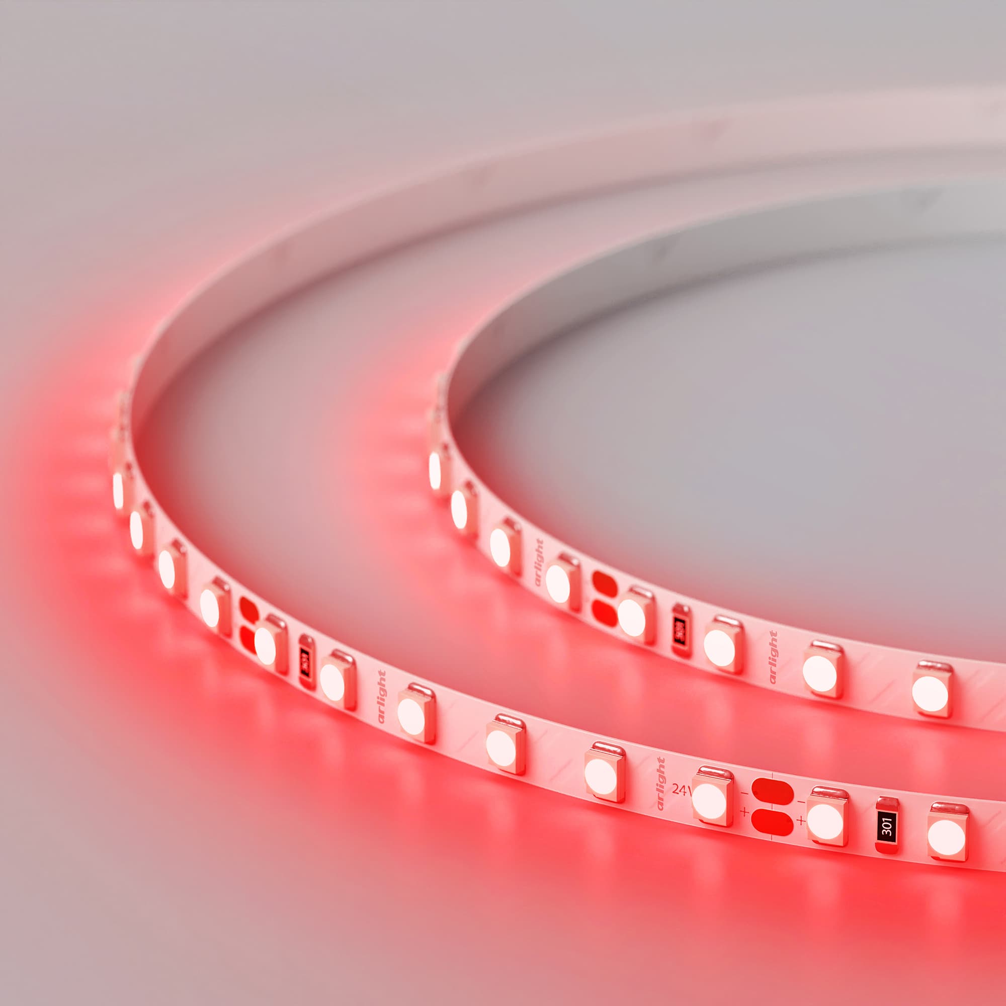 Светодиодная лента RT 2-5000 24V Red 5mm 2x (3528, 600 LED, LUX) (Arlight, 9.6 Вт/м, IP20) 015657(B) — фото 5