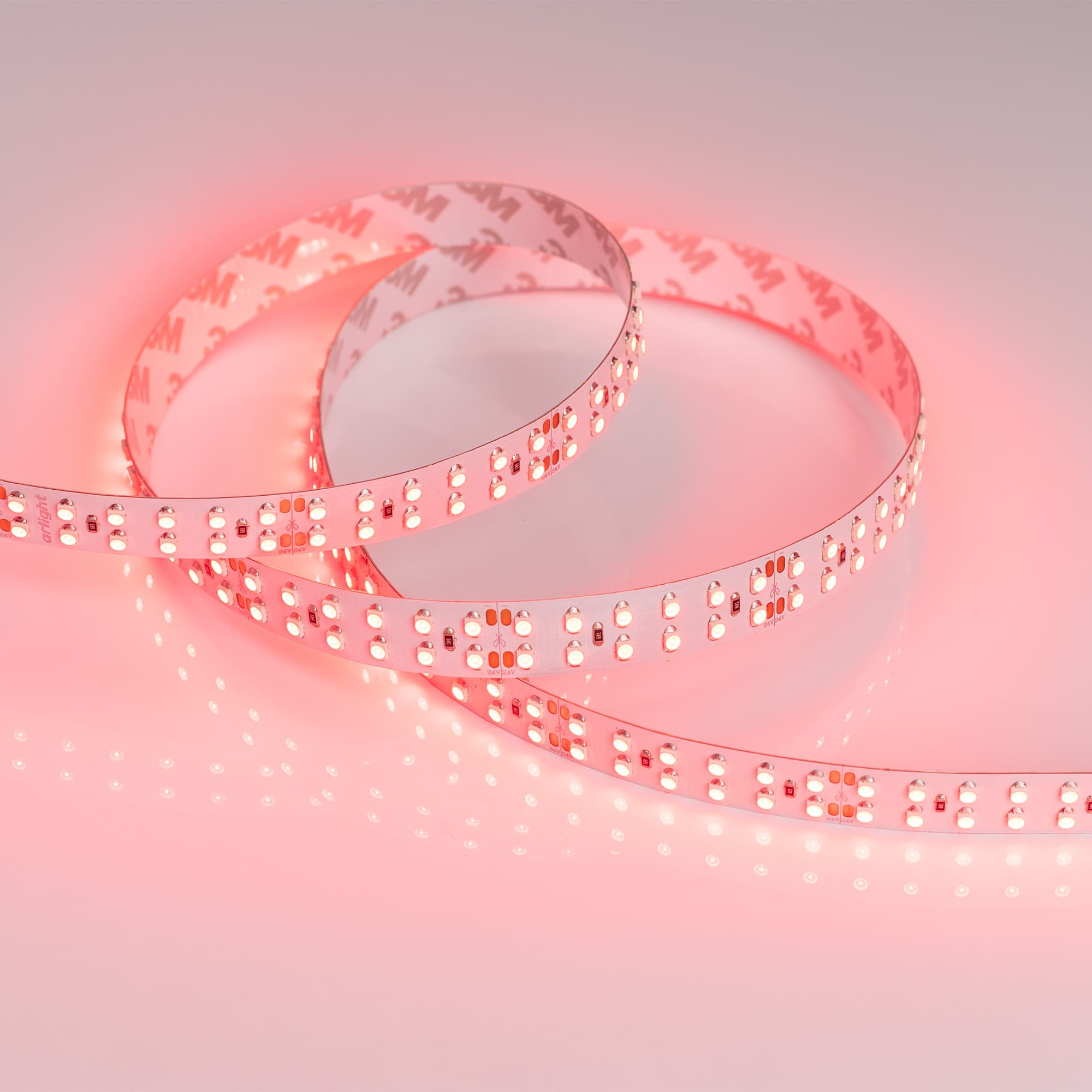 Светодиодная лента RT 2-5000 24V Red 2x2 (3528, 1200 LED, LUX) (Arlight, 19.2 Вт/м, IP20) 008775(B) — фото 3