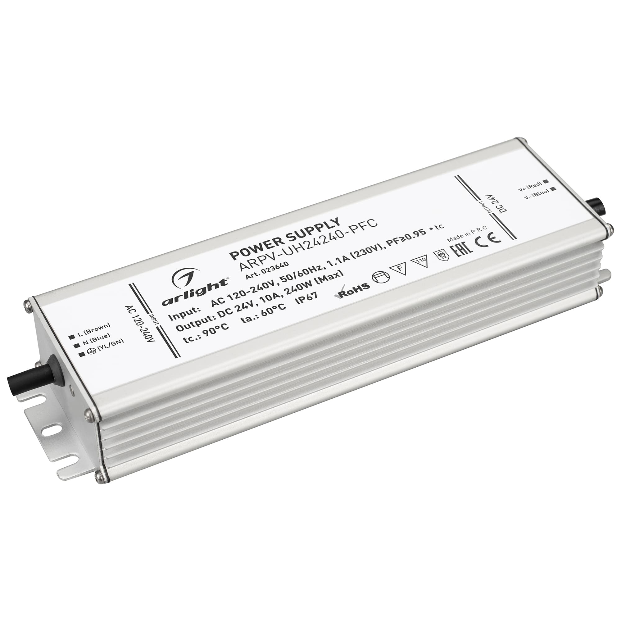 Блок питания ARPV-UH24240-PFC (24V, 10.0A, 240W) (Arlight, IP67 Металл, 7 лет) 023640 — фото 1
