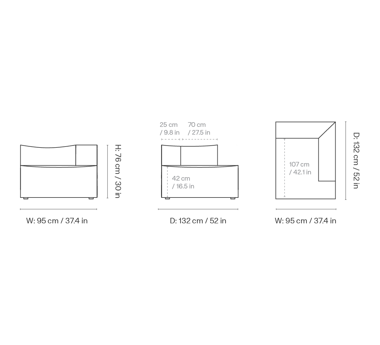 Ferm Living Catena Sofa Chaise Longue Left S600 - Louisiana - Sand/Chocolate ferm LIVING — фото 1