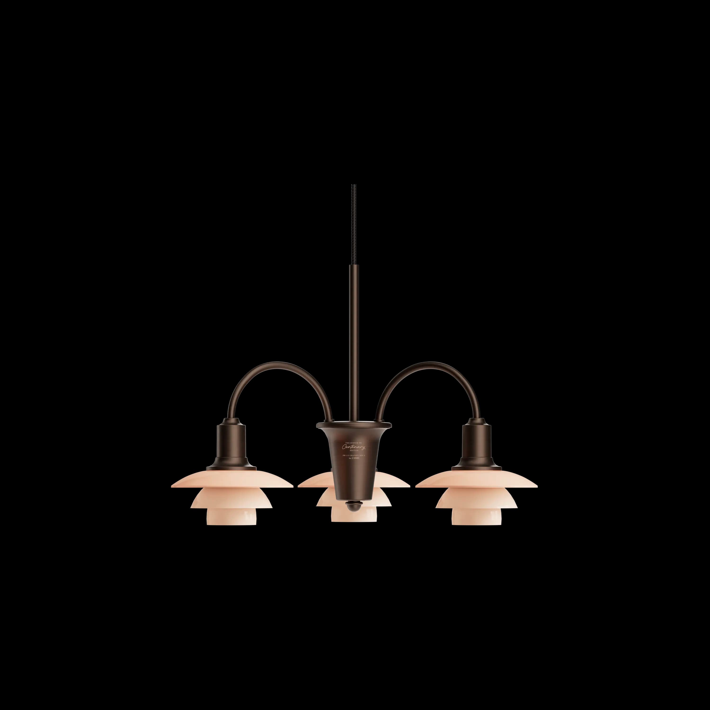 Louis Poulsen PH 1/1 Chandelier Centenary Edition Aged brass/dusty terracotta 3-ARMS — фото 2