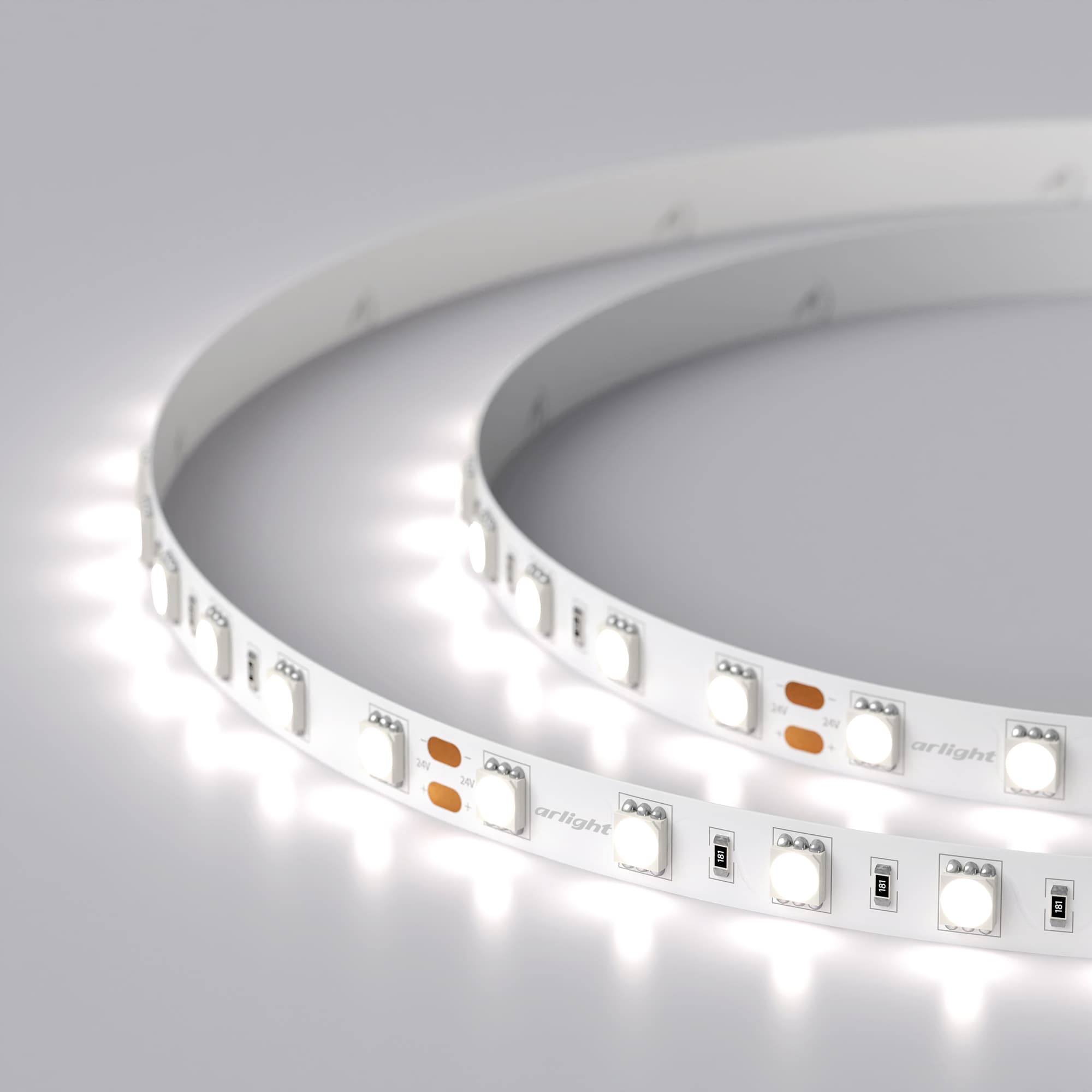 Светодиодная лента RT 2-5000 24V White6000 2x (5060, 300 LED, LUX) (Arlight, 14.4 Вт/м, IP20) 008829 — фото 4
