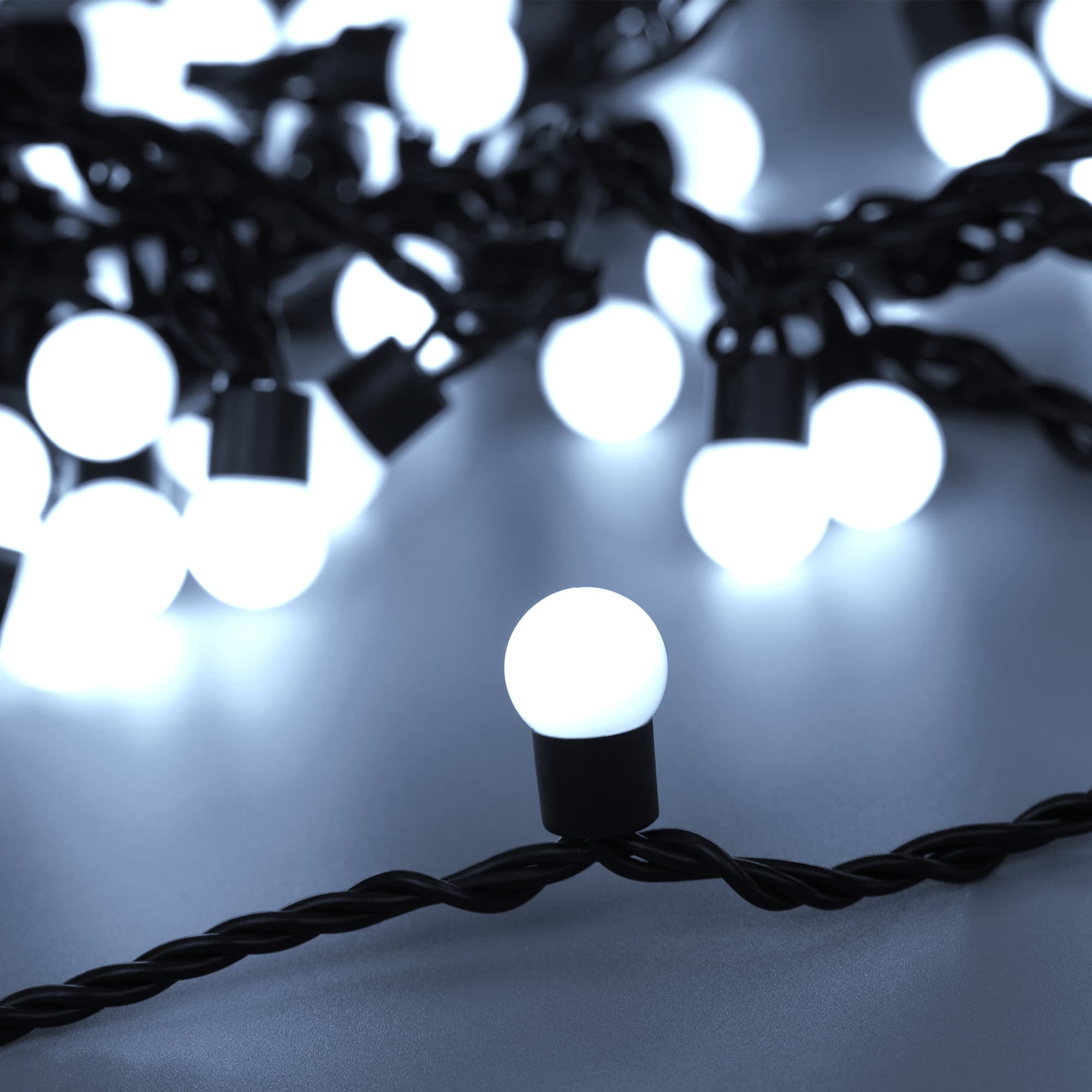 Arlight Светодиодная гирлянда ARD-BALL-CLASSIC-D17.5-10000-BLACK-100LED WHITE (230V, 7W) (Ardecoled, IP65) 025583