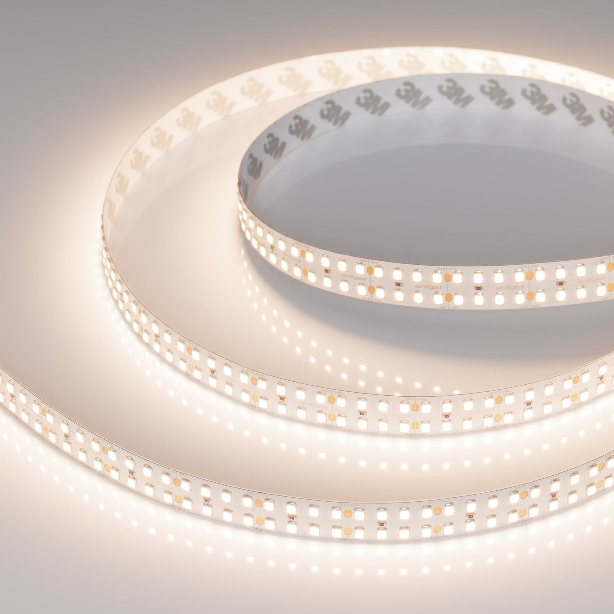 Светодиодная лента RT-A320-15mm 24V Warm3500 (24 W/m, IP20, 2835, 5m) (Arlight, высок.эфф.150 лм/Вт) 032603(2) — фото 1
