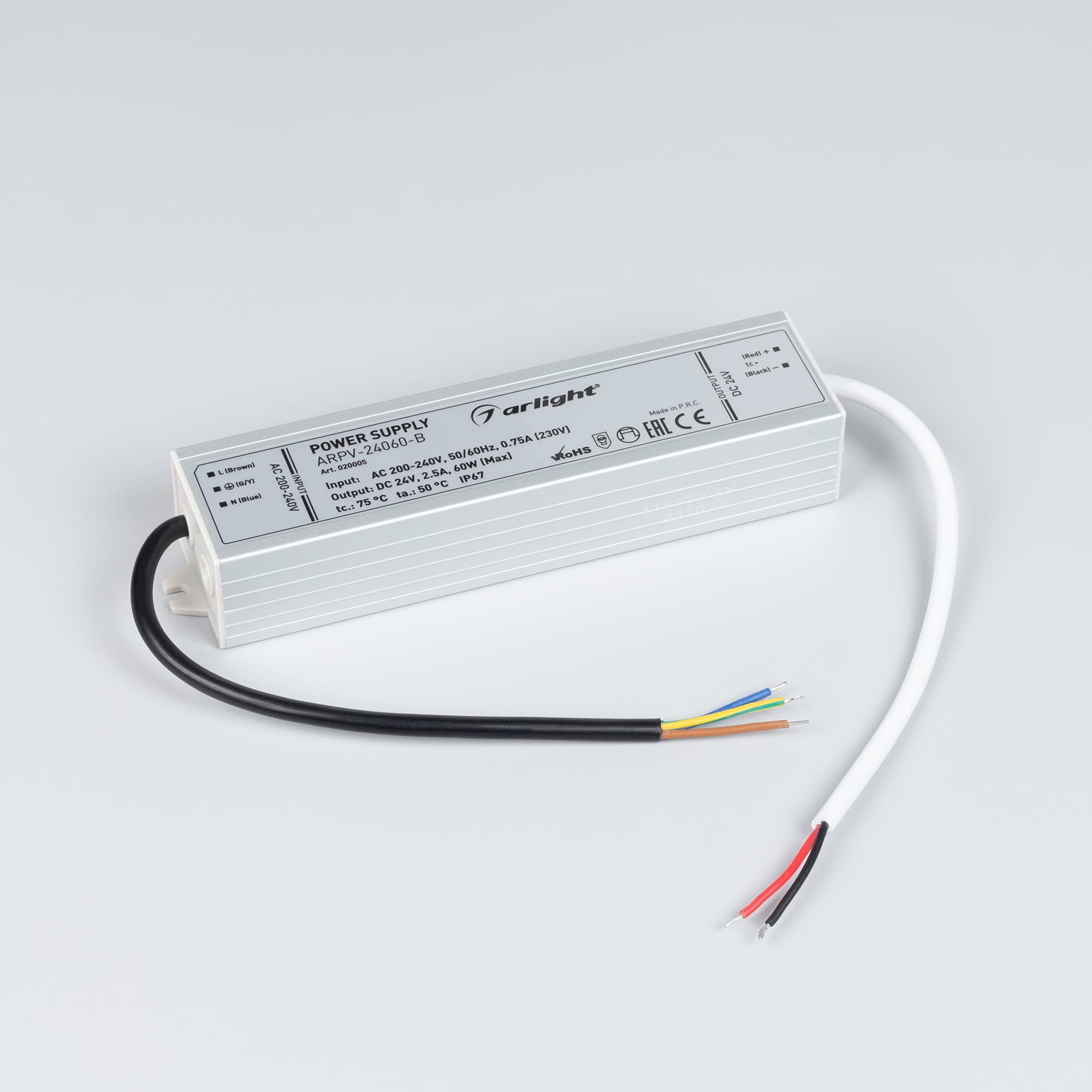 Блок питания ARPV-24060-B (24V, 2.5A, 60W) (Arlight, IP67 Металл, 3 года) 020005 — фото 2