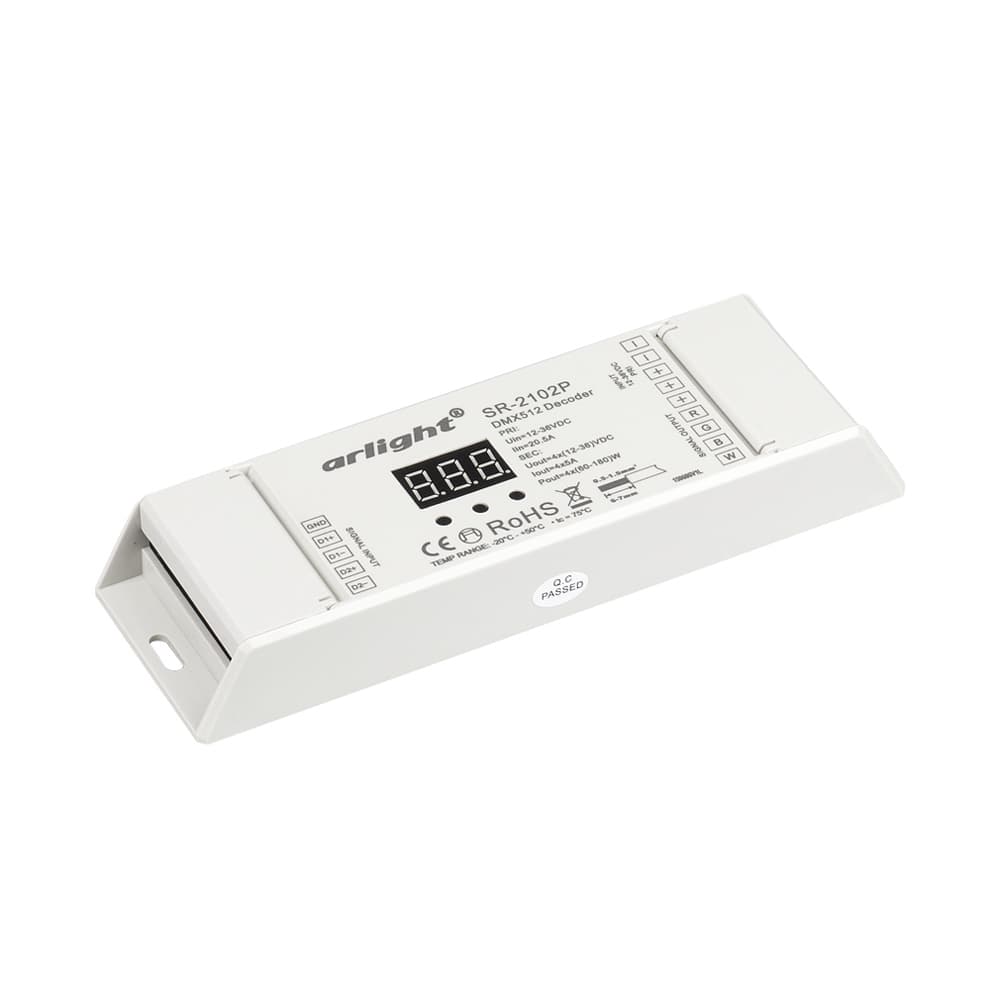 Декодер DMX SR-2102P (12-36V, 240-720W, 4CH) (Arlight, IP20 Пластик, 3 года) 019465 Arlight