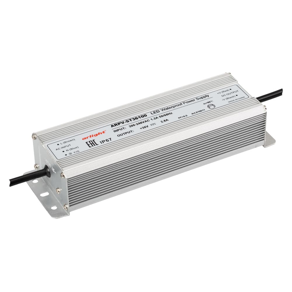 Блок питания ARPV-ST36100 (36V, 2.8A, 100W) (Arlight, IP67 Металл, 3 года) 019011