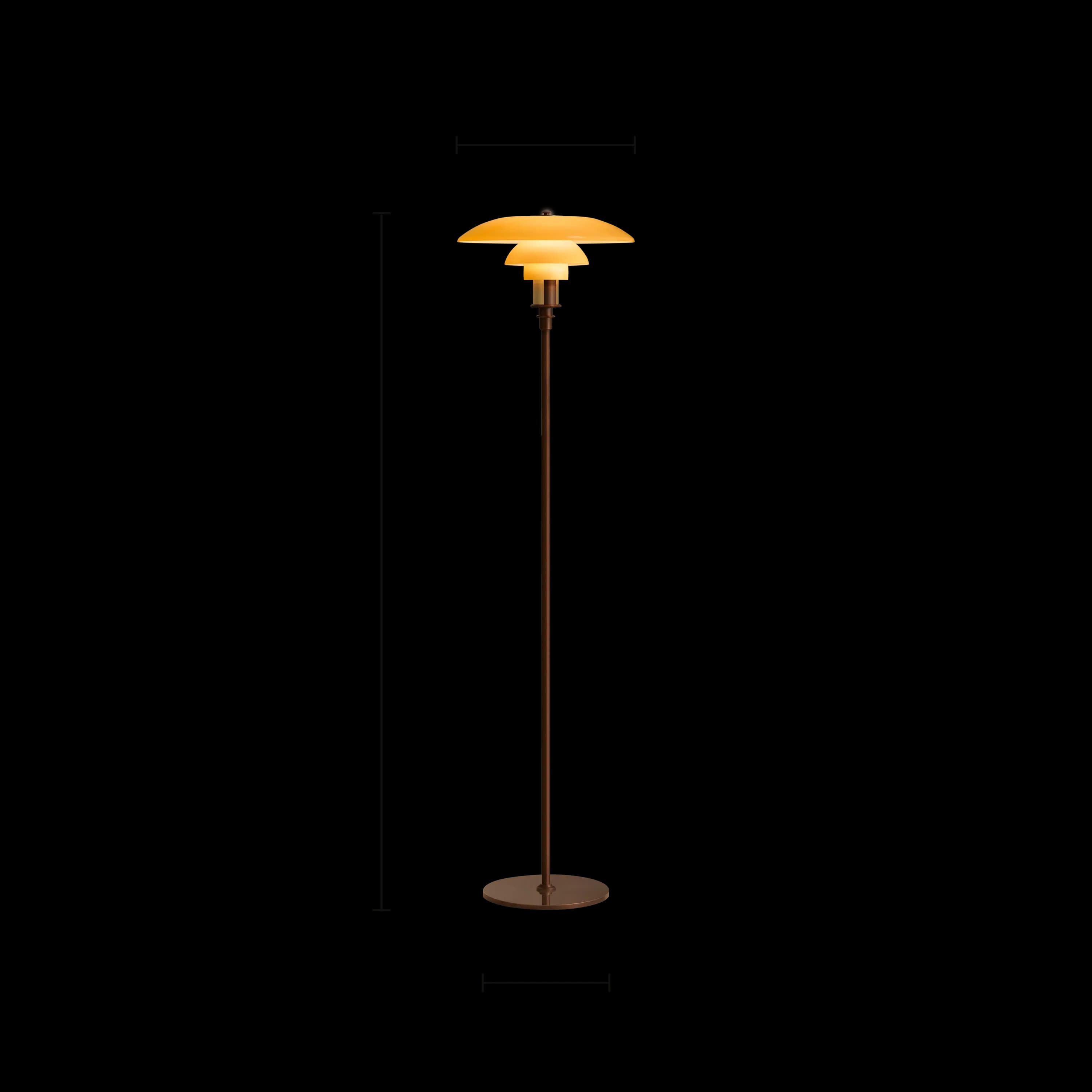 Louis Poulsen PH 3½-2½ Floor Lamp Aged brass/yellow glass — фото 6