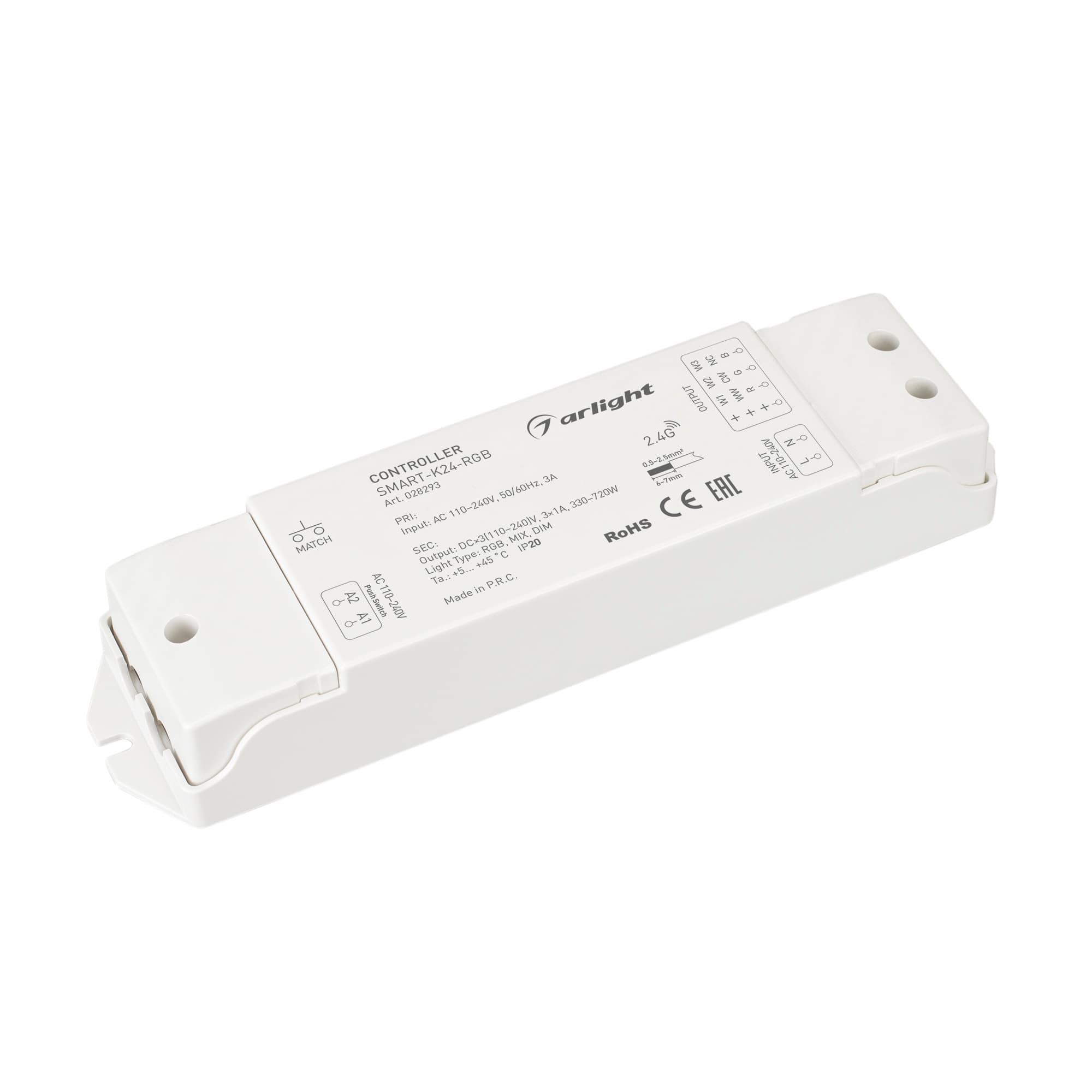 Контроллер SMART-K24-RGB (230V, 3x1A, 2.4G) (Arlight, IP20 Пластик, 5 лет) 028293 Arlight — фото 1