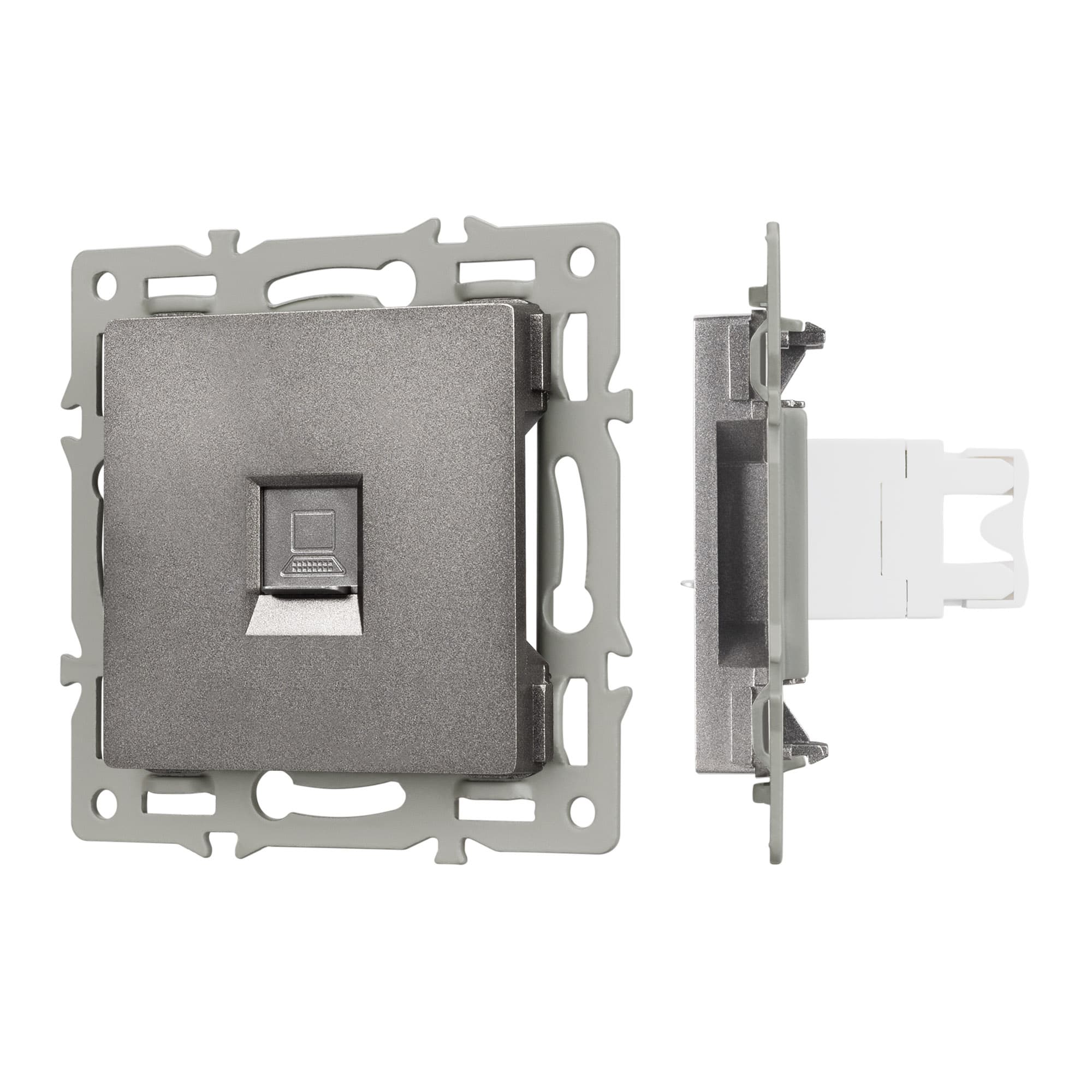 Механизм компьютерной розетки SCT-MPC1-PL-GR (RJ-45, CAT6) (Arlight, -) 045335