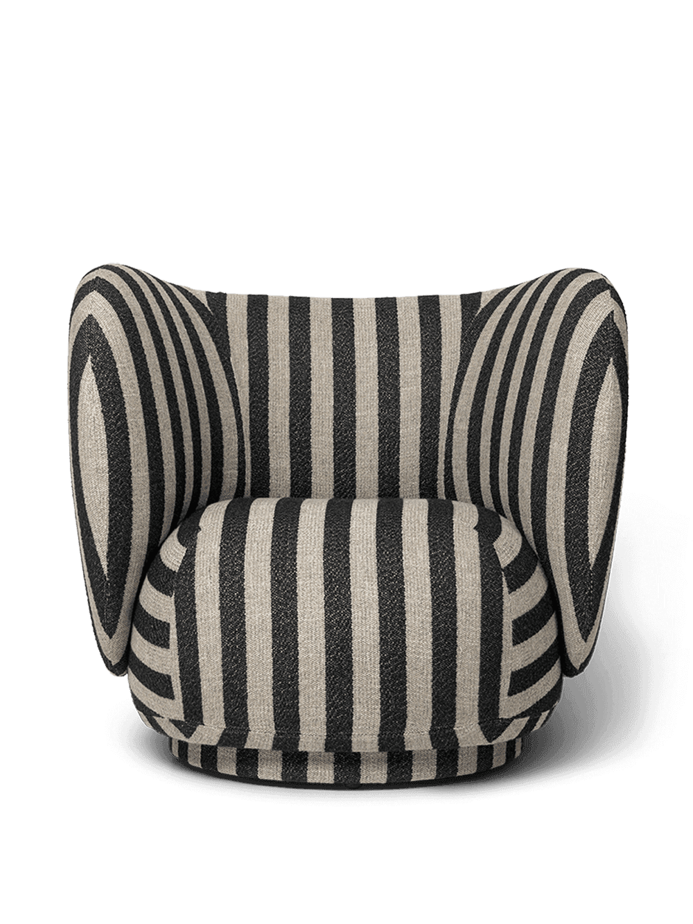 Ferm Living Rico Lounge Chair - Swivel - Louisiana - Sand/Black ferm LIVING — фото 2