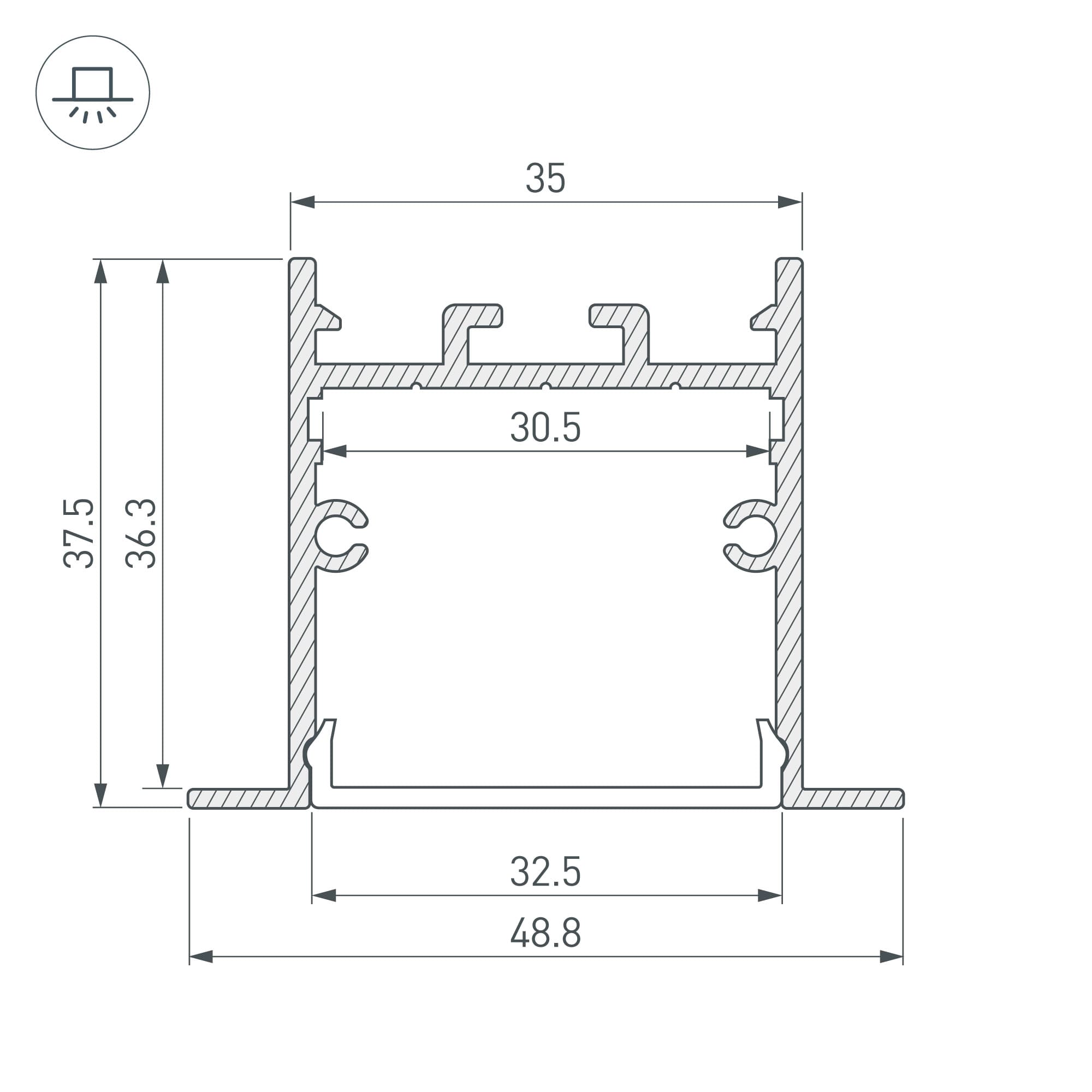 Профиль SL-LINIA49-F-2000 ANOD BLACK (Arlight, Алюминий) 030507 Arlight — фото 4