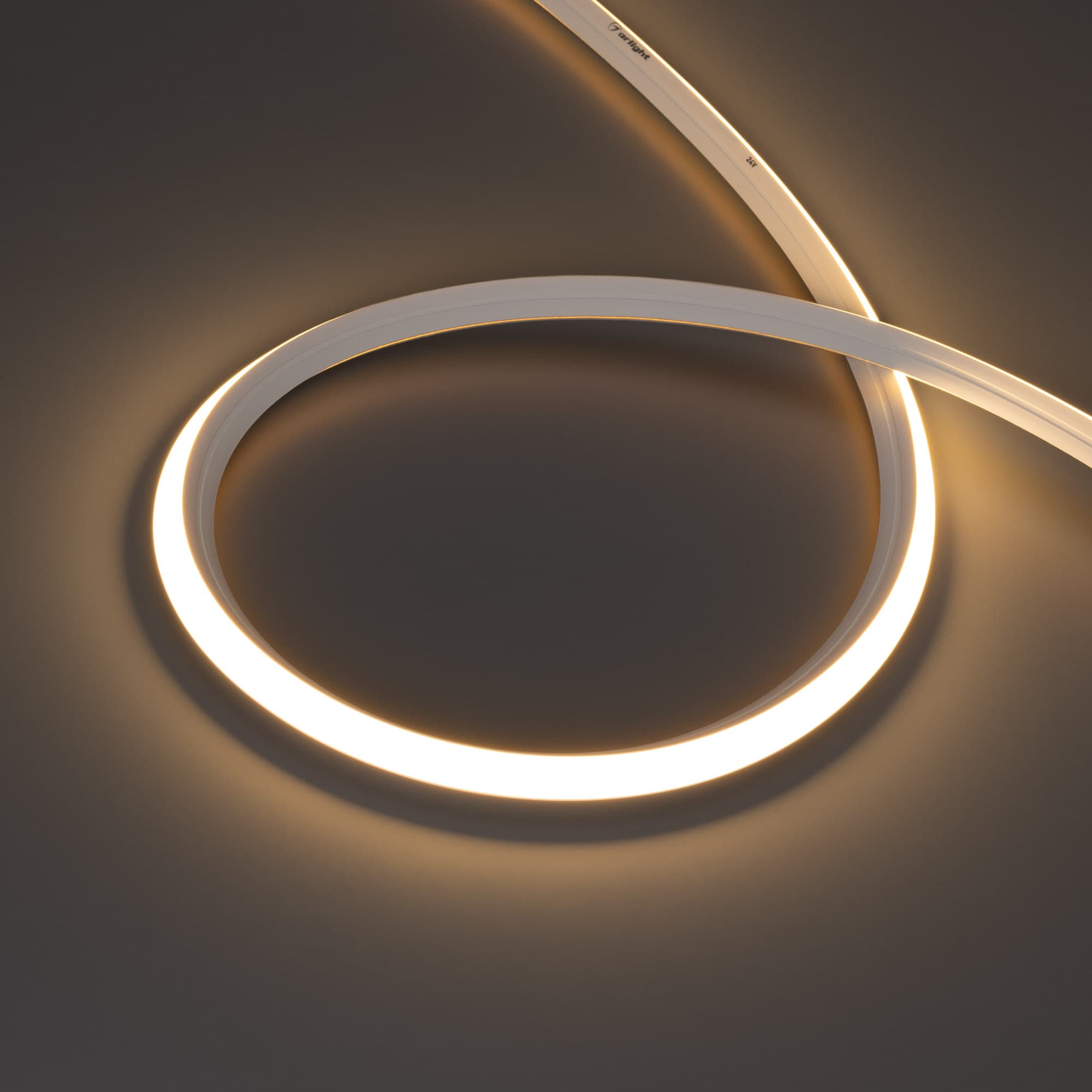 Светодиодная лента герметичная MOONLIGHT-3D-X544-10x10mm 24V Warm3000 (8 W/m, IP67, 5m, wire x1) (Arlight, Вывод боковой, 5 лет) 055190