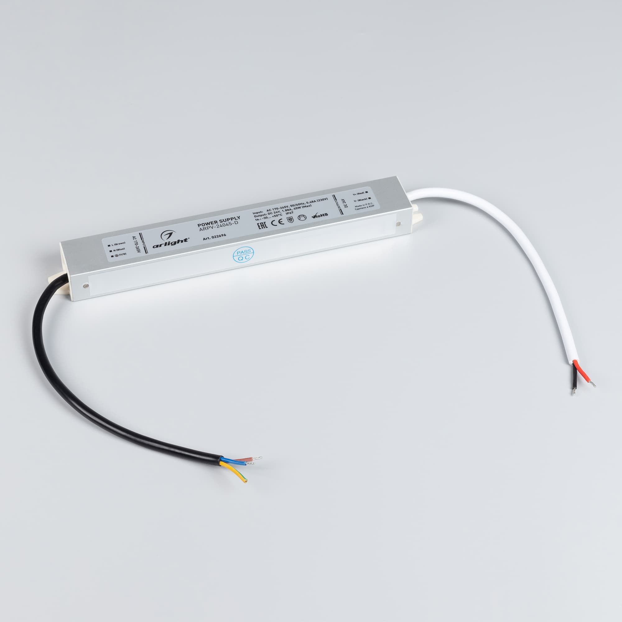 Блок питания ARPV-24045-D (24V, 1.9A, 45W) (Arlight, IP67 Металл, 3 года) 022696 — фото 2
