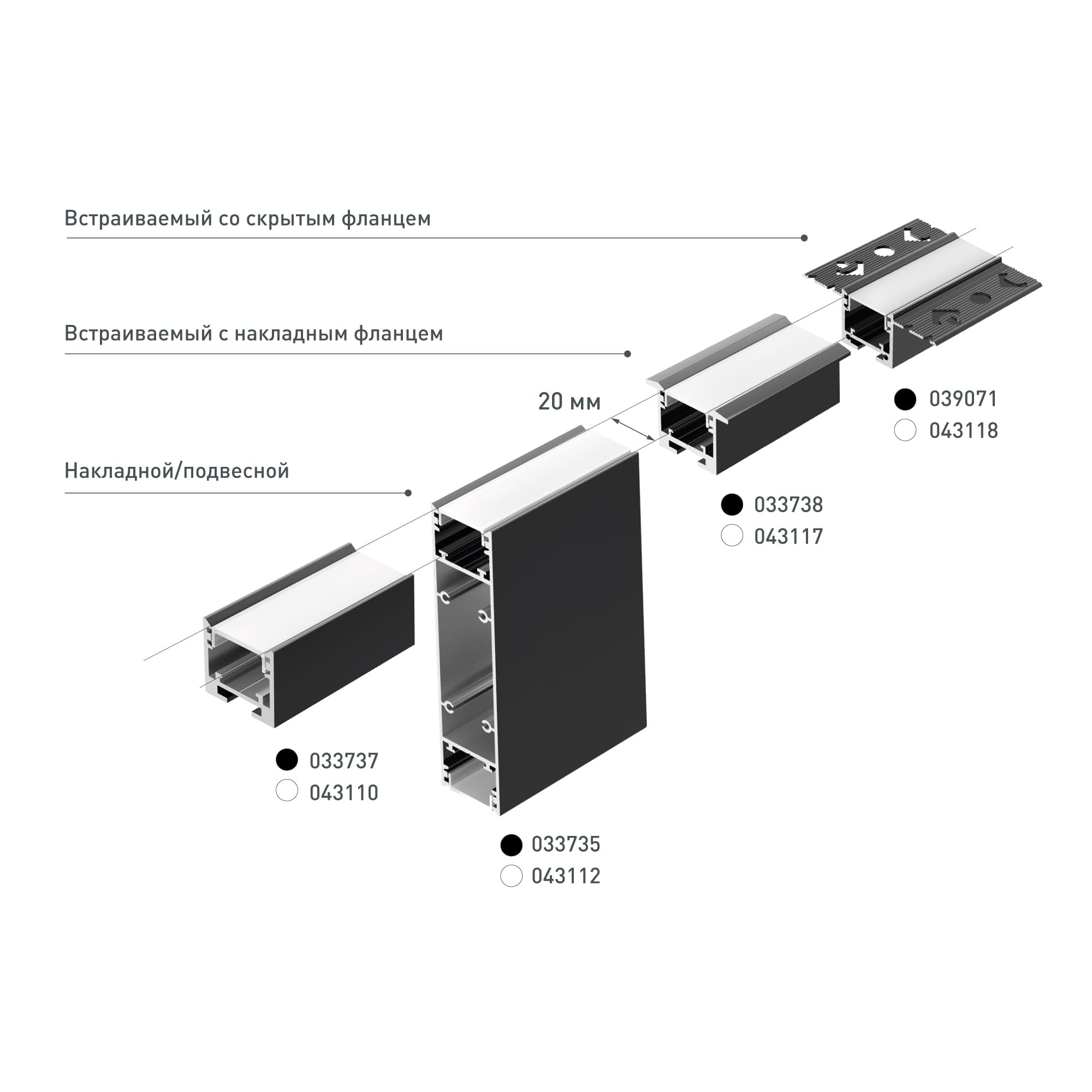 Профиль SL-LINE-25100-DUAL-2500 BLACK (Arlight, Алюминий) 033735 Arlight — фото 14