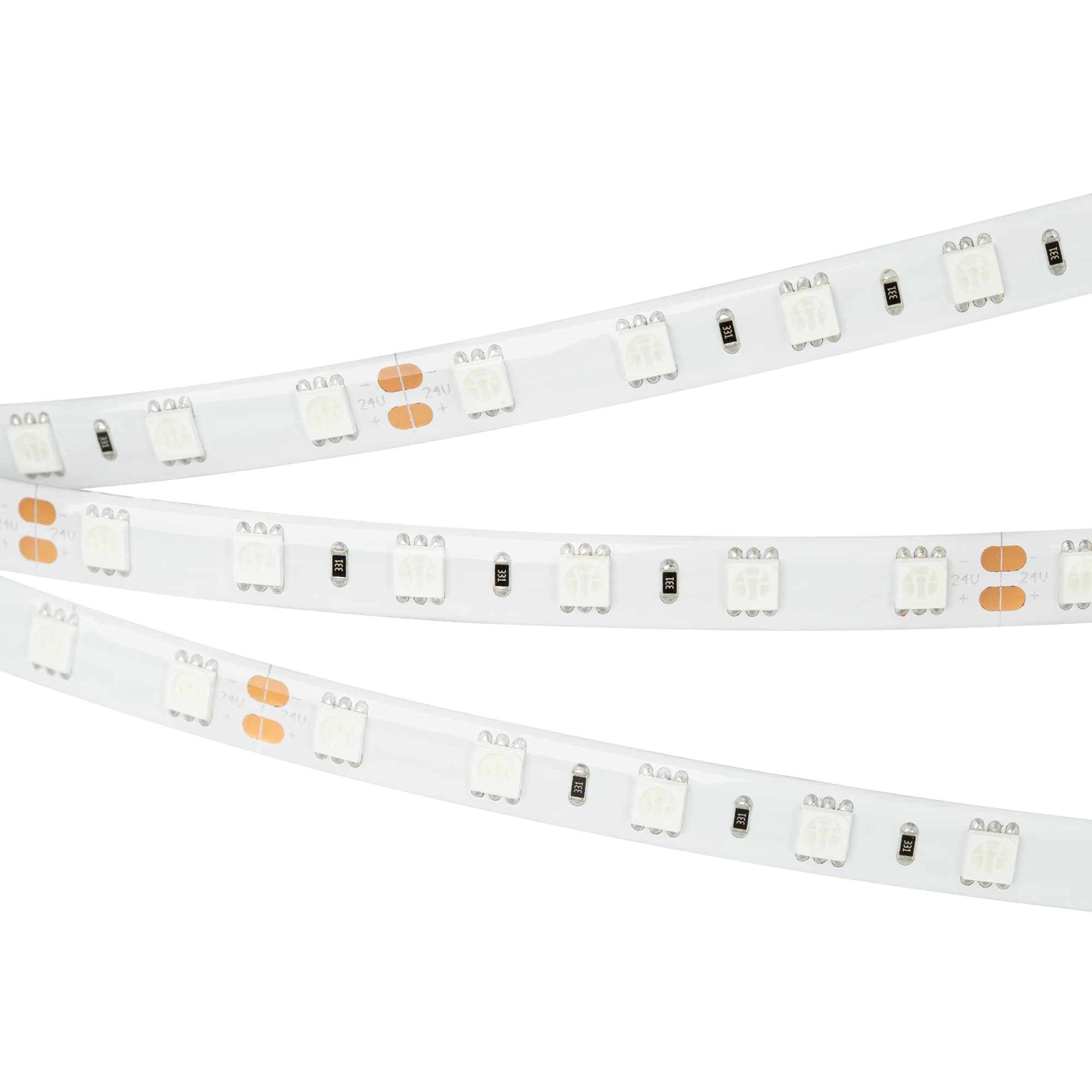 Светодиодная лента RTW 2-5000SE 24V Yellow 2x (5060, 300 LED, LUX) (Arlight, 14.4 Вт/м, IP65) 017493 — фото 1