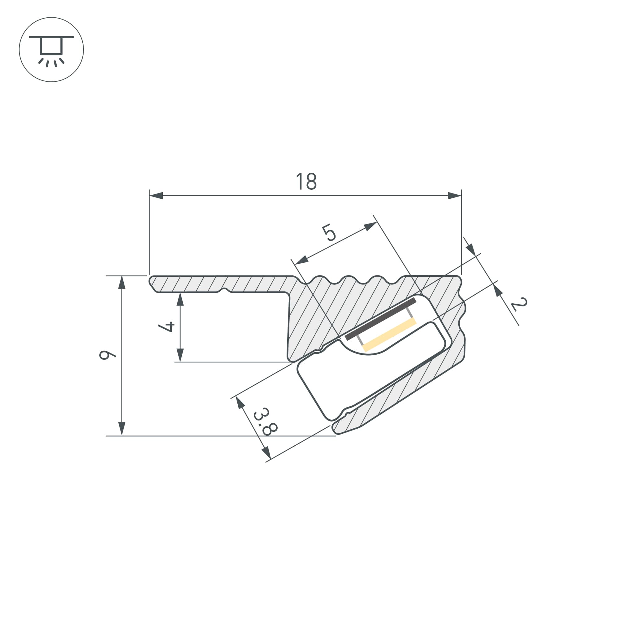 Профиль SL-MINI-SHELF-H9-2000 ANOD OLIVE GREY (Arlight, Алюминий) 038208 — фото 4