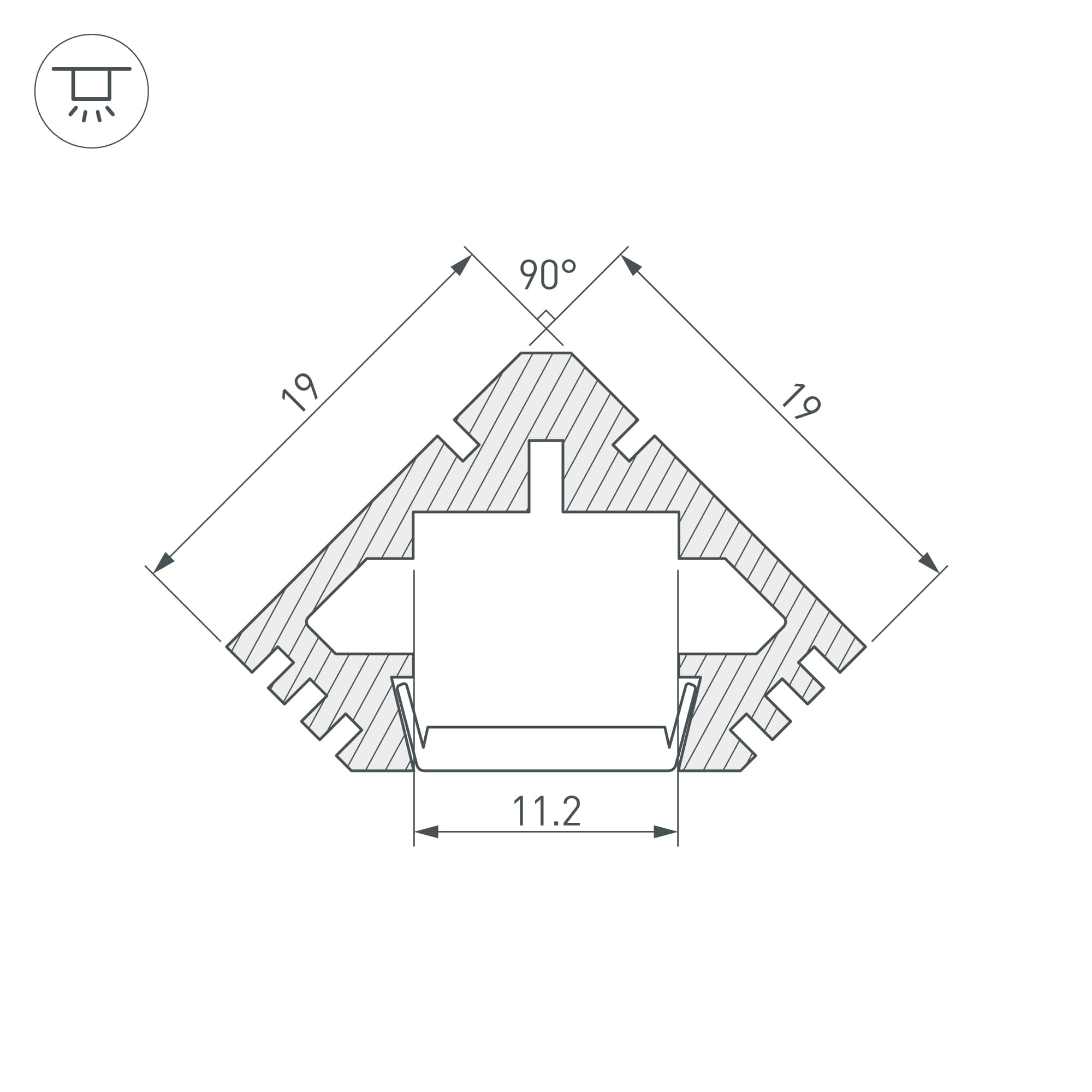 Профиль PDS45-T-2000 ANOD Black (Arlight, Алюминий) 015033 — фото 4