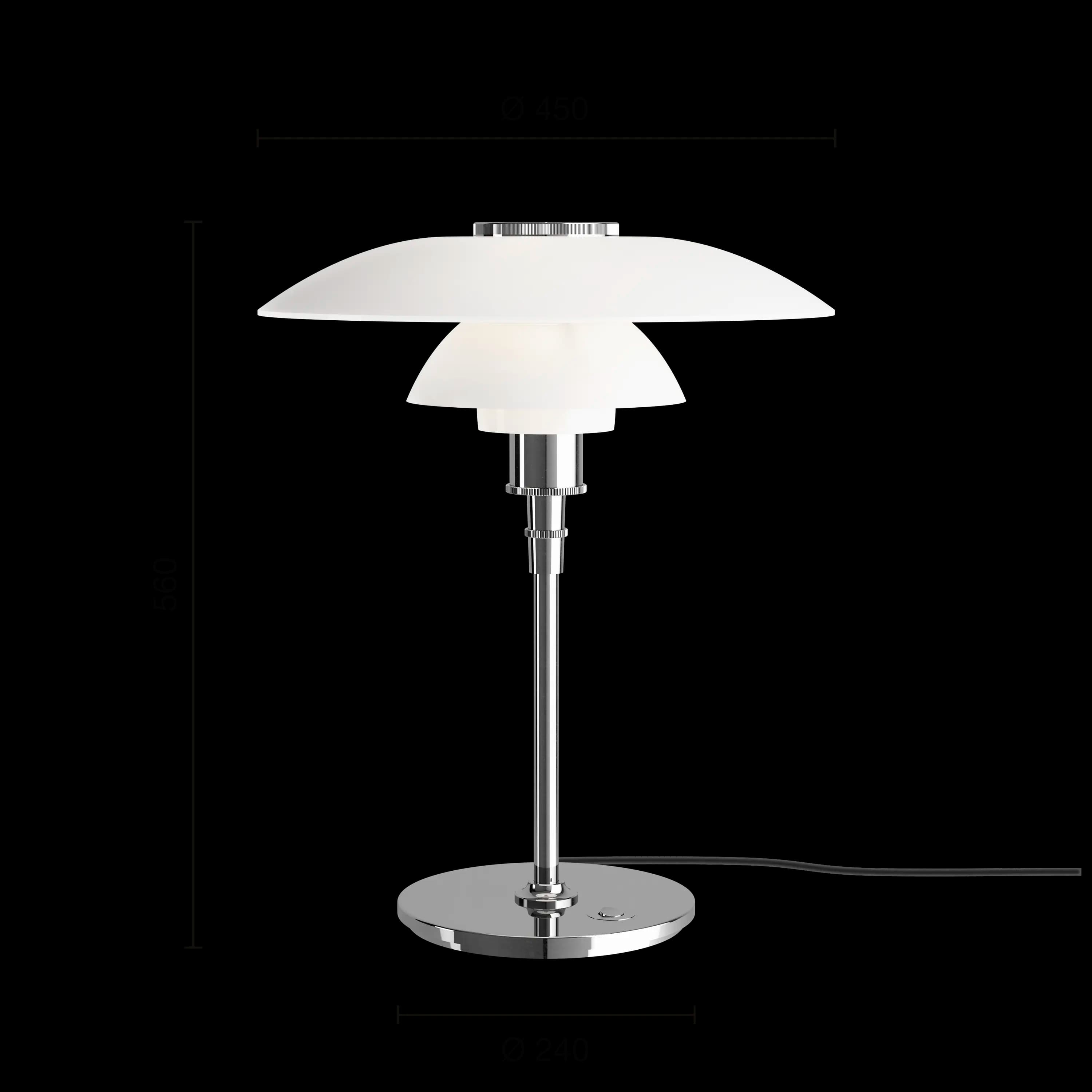 Louis Poulsen PH 4½-3½ Table Lamp High lustre chrome plated — фото 8