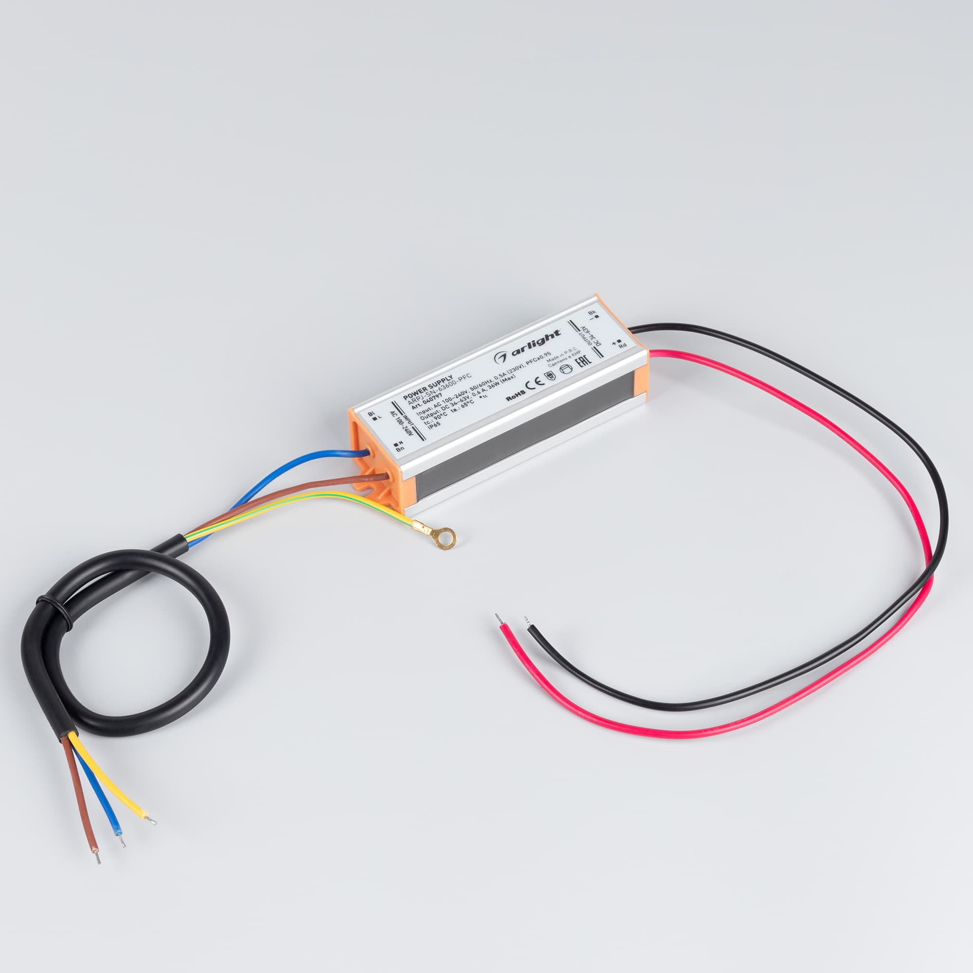 Блок питания ARPJ-SN-63600-PFC (36W, 34-63V, 600mA) (Arlight, IP65 Металл, 3 года) 040797 — фото 2