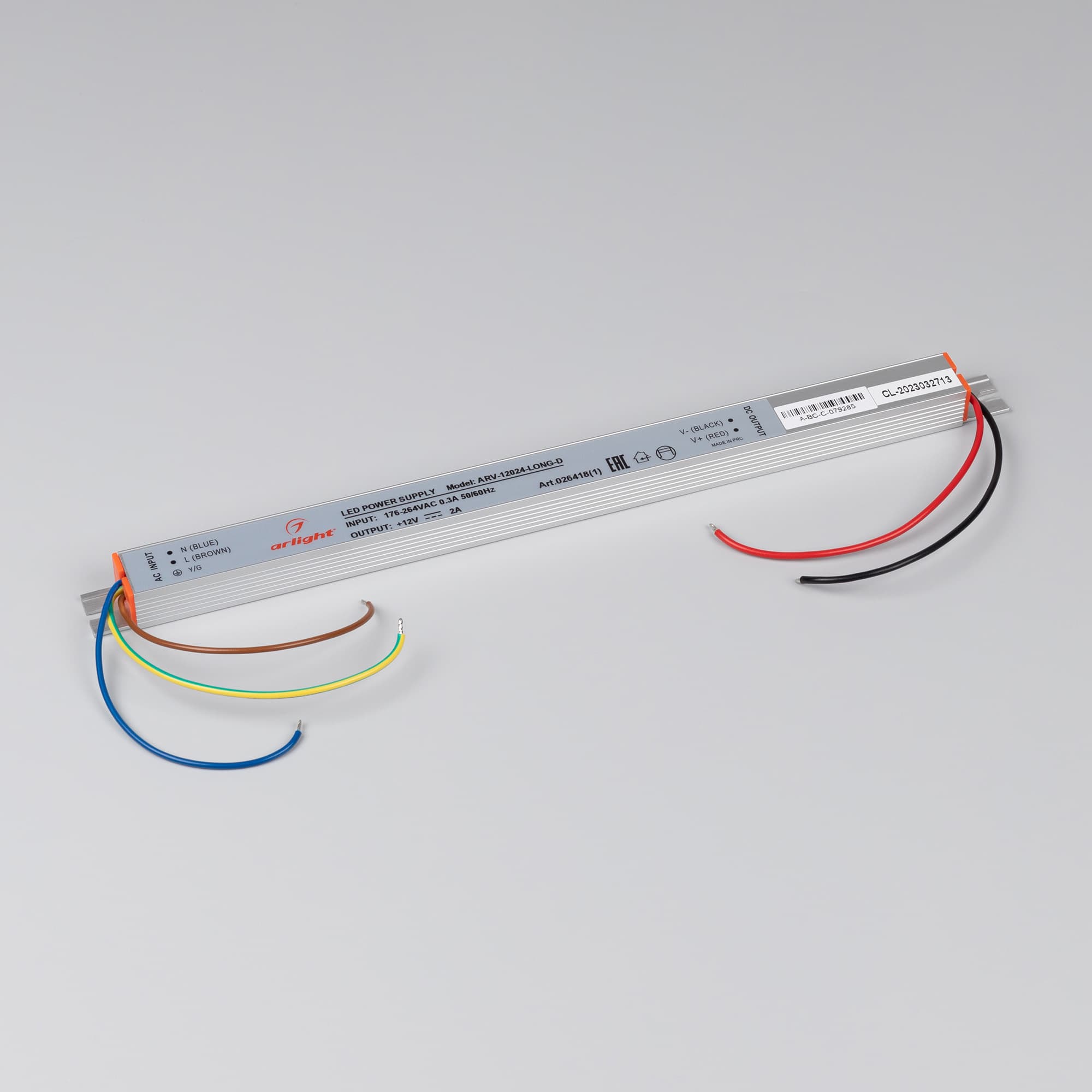 Блок питания ARV-12024-LONG-D (12V, 2A, 24W) (Arlight, IP20 Металл, 2 года) 026418(1) — фото 2