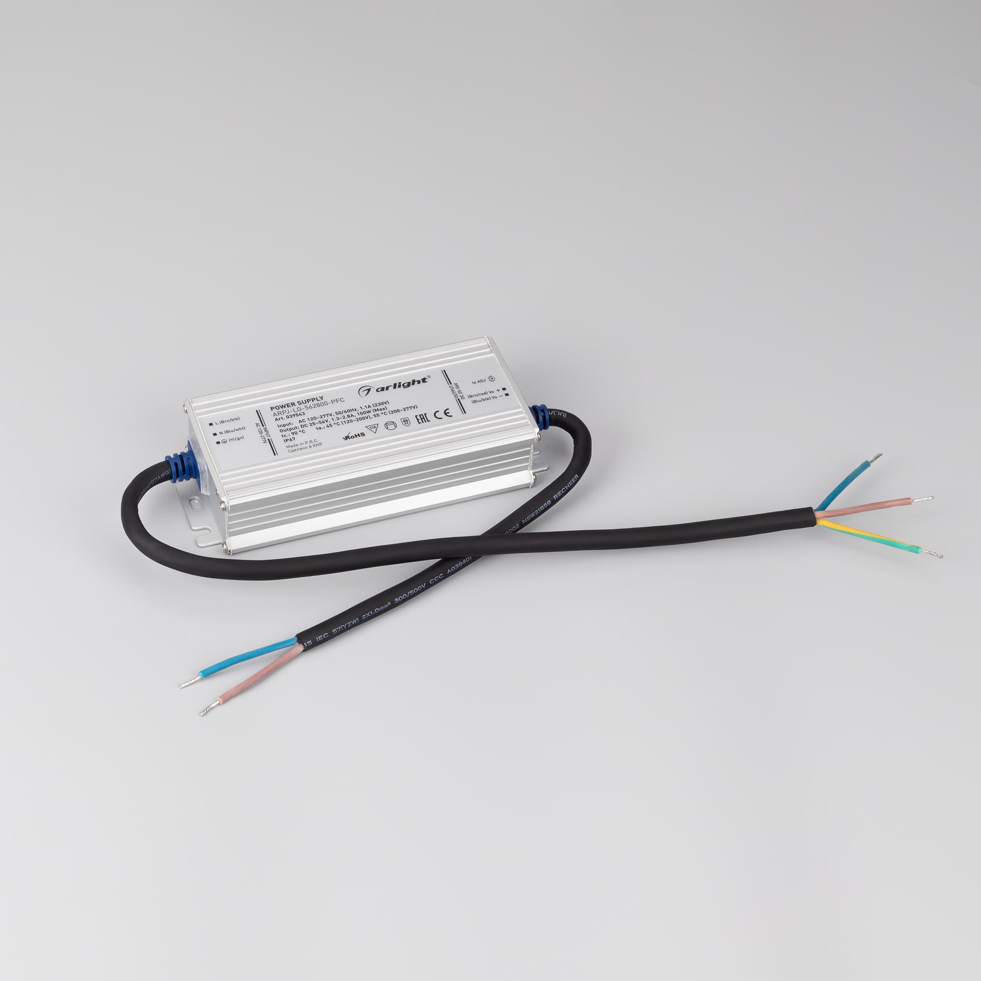 Блок питания ARPJ-LG-562800-PFC (100W, 25-56V, 1.3-2.8A) (Arlight, IP67 Металл, 5 лет) 039543 — фото 2
