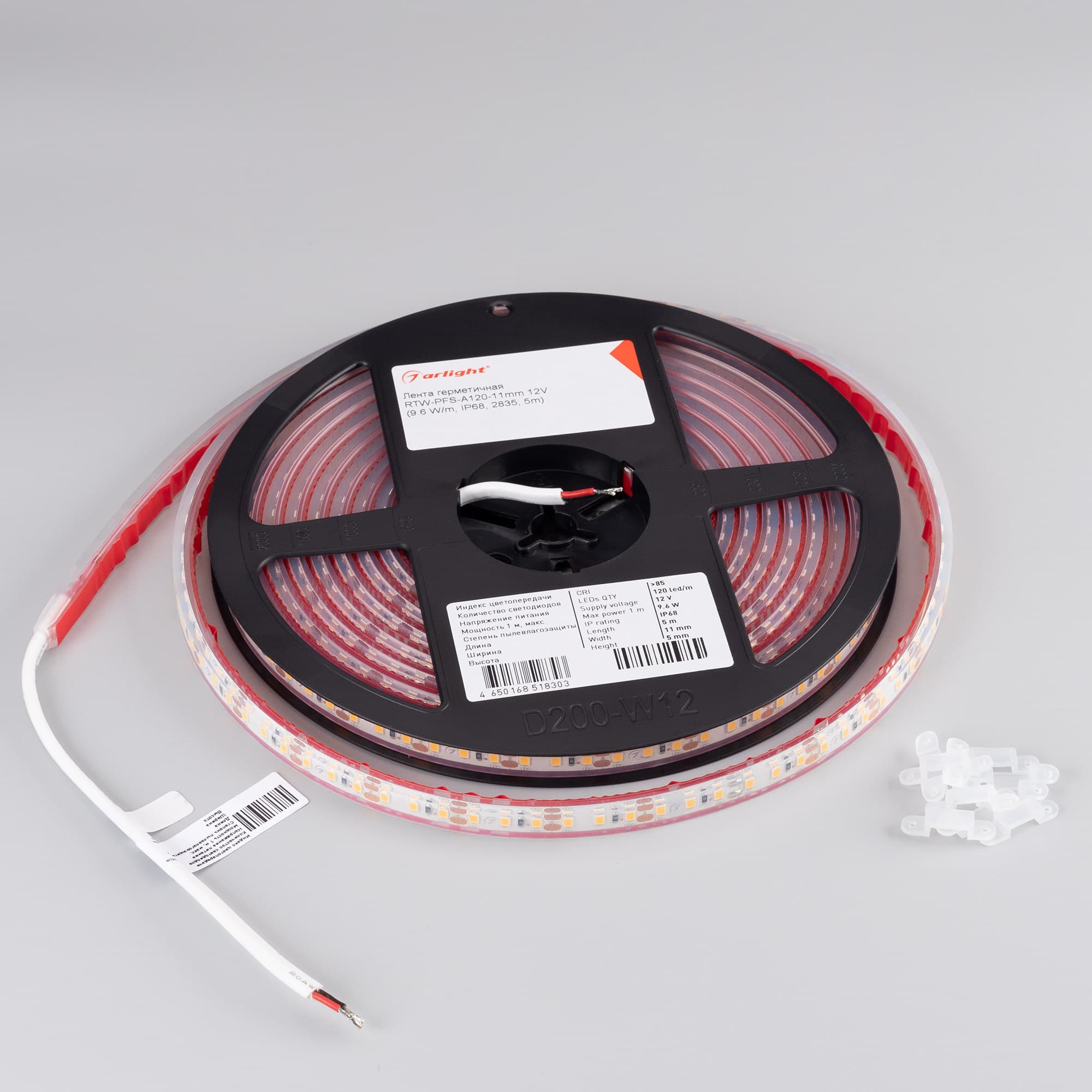 Светодиодная лента герметичная RTW-PFS-A120-11mm 12V Cool 10K (9.6 W/m, IP68, 2835, 5m) (Arlight, -) 033895 — фото 2