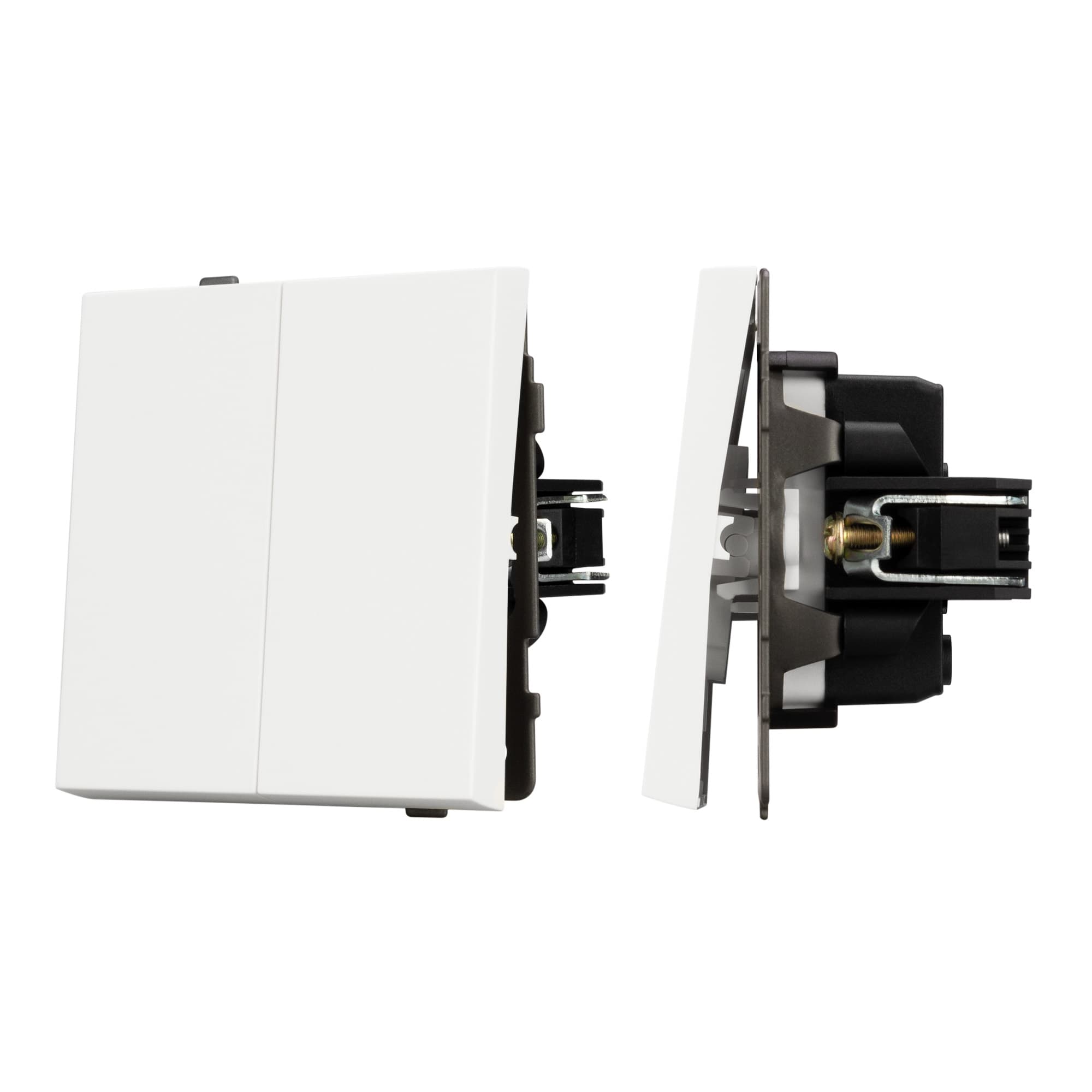 Механизм выключателя двухклавишный непроходной SWT-TENDO-MK02-SFPL-WH (230V, 10A) (Arlight, Матовый белый) 054547